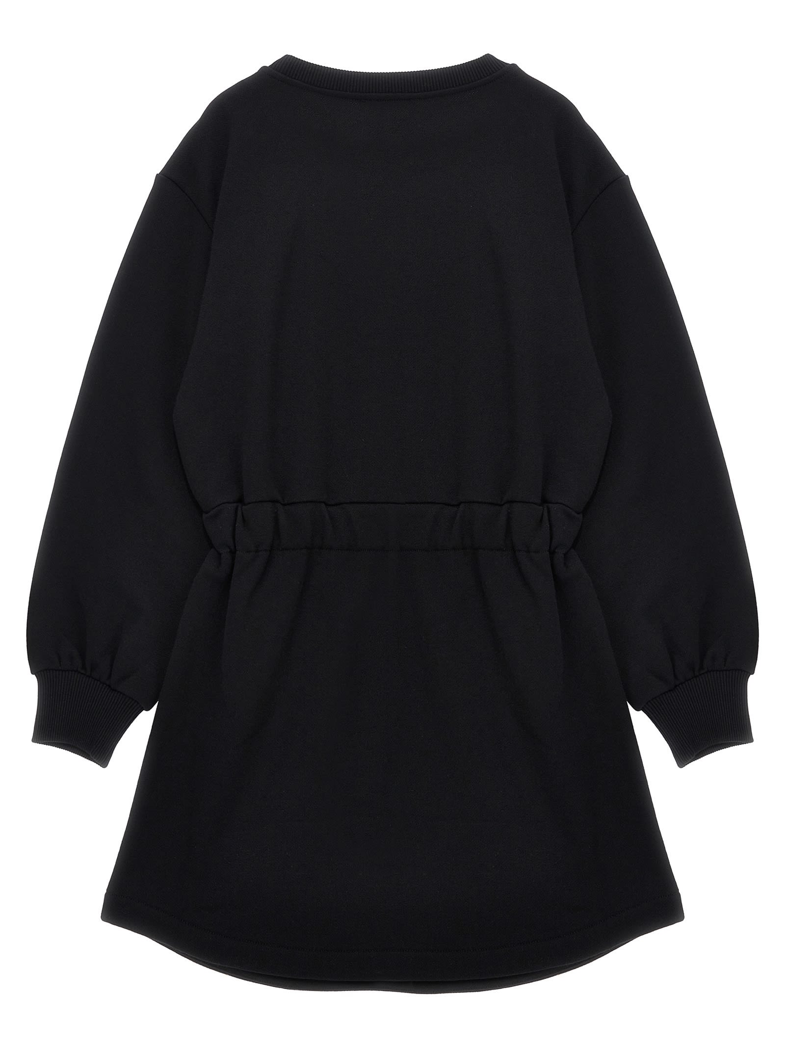 Balmain Logo Print Dress In White/black