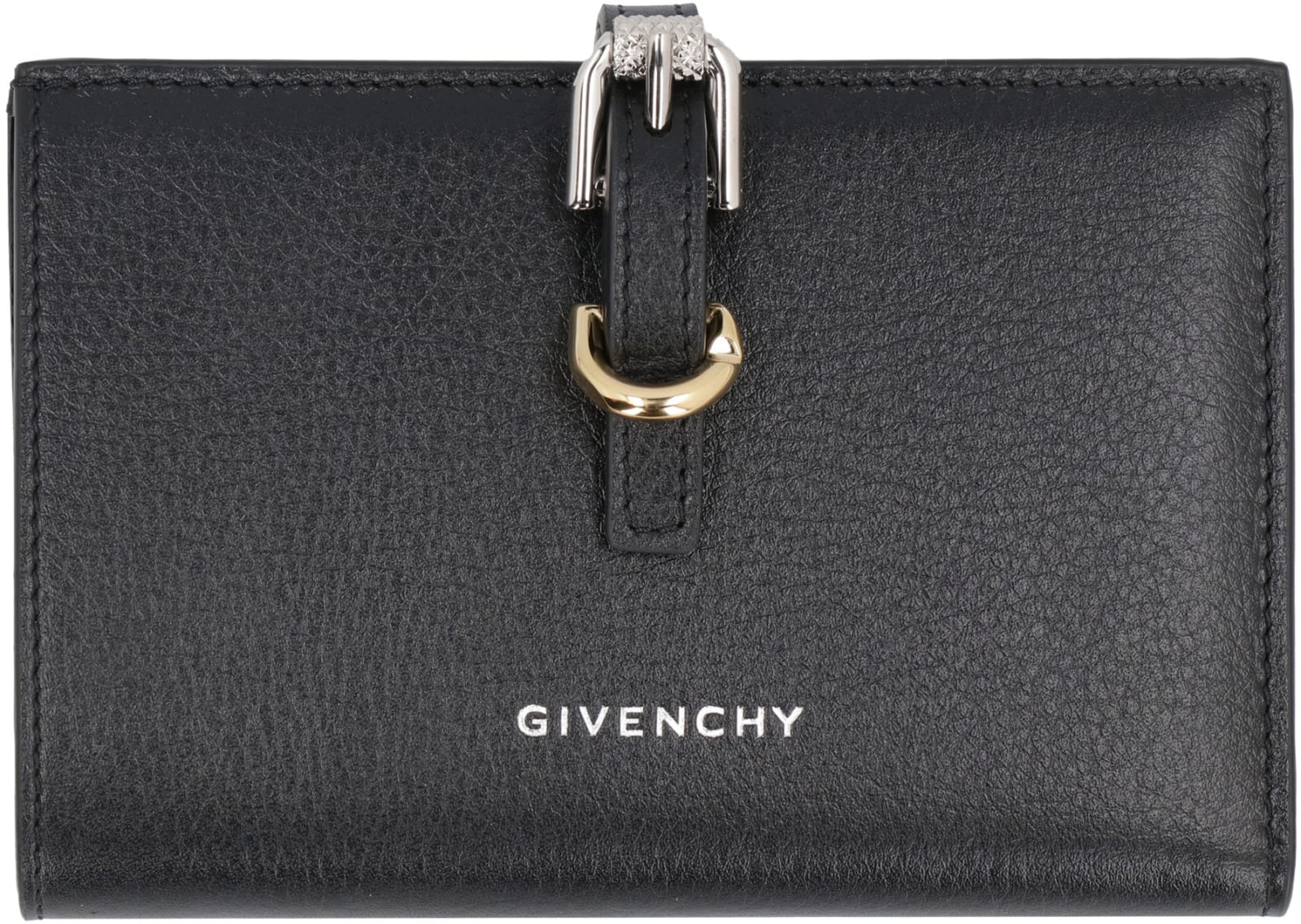 Shop Givenchy Voyou Leather Wallet In Black