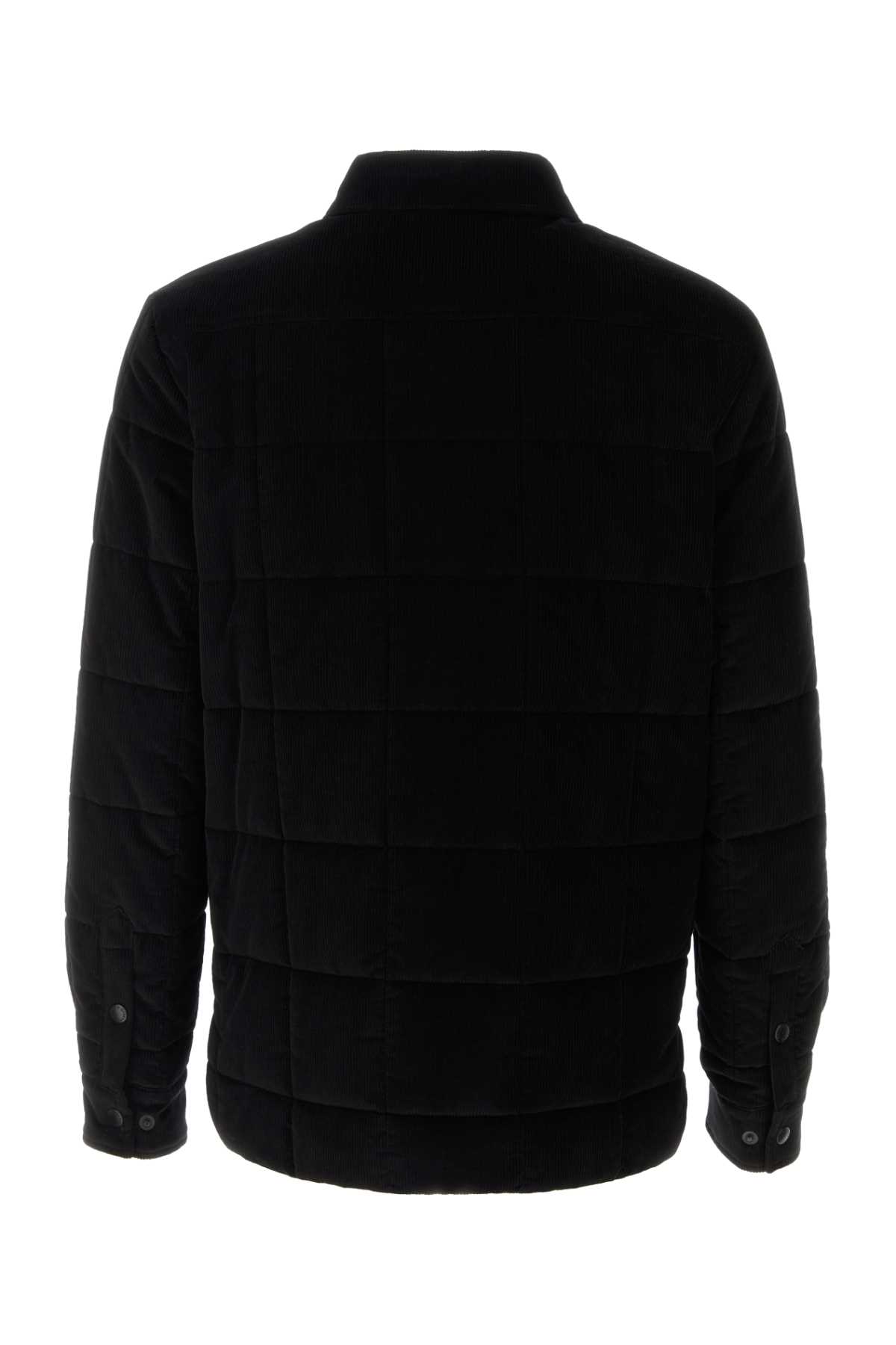 Shop Dolce & Gabbana Black Corduroy Padded Jacket In Nero