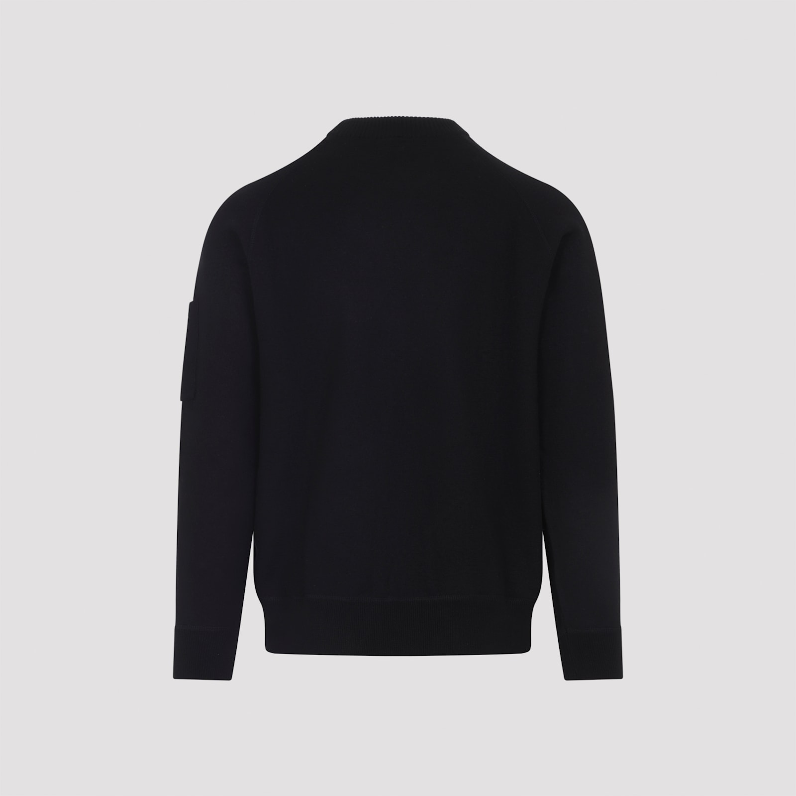 C.p. Company Ribbed Pullover With Sleeve Pocket And Cuffs In Black