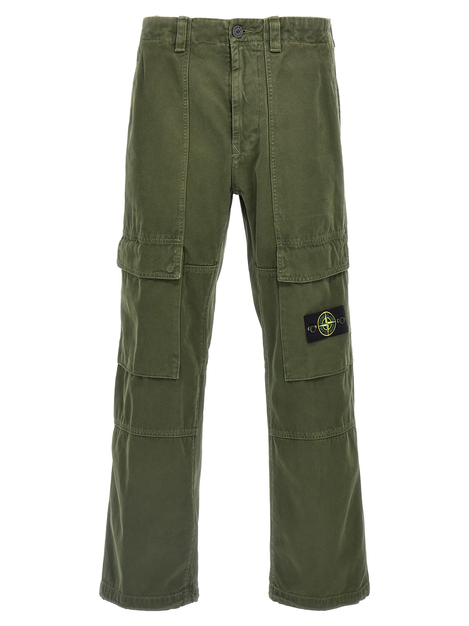 Shop Stone Island Logo Patch Cargo Pants In Non Definito