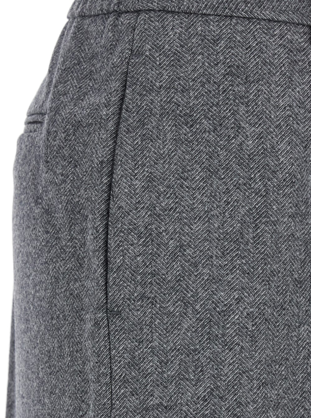 Shop Pt Torino Lorenza Grey Pants With Front Pences In Wool And Cashmere Stretch Woman