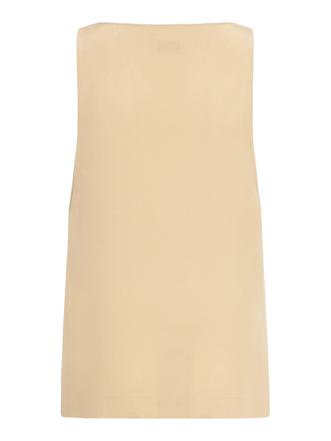 Shop Saint Laurent Top Crepe De Chine De Soie In Beige Rose