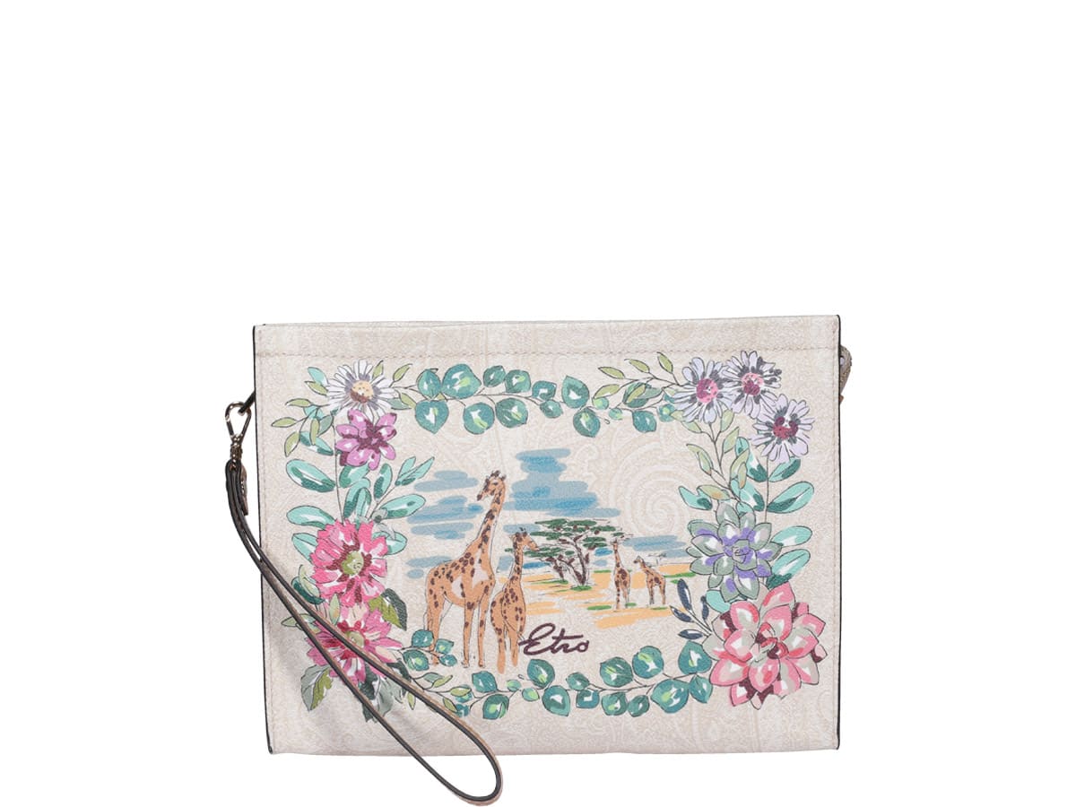 Etro Pouch With Print In Desert/multicolor