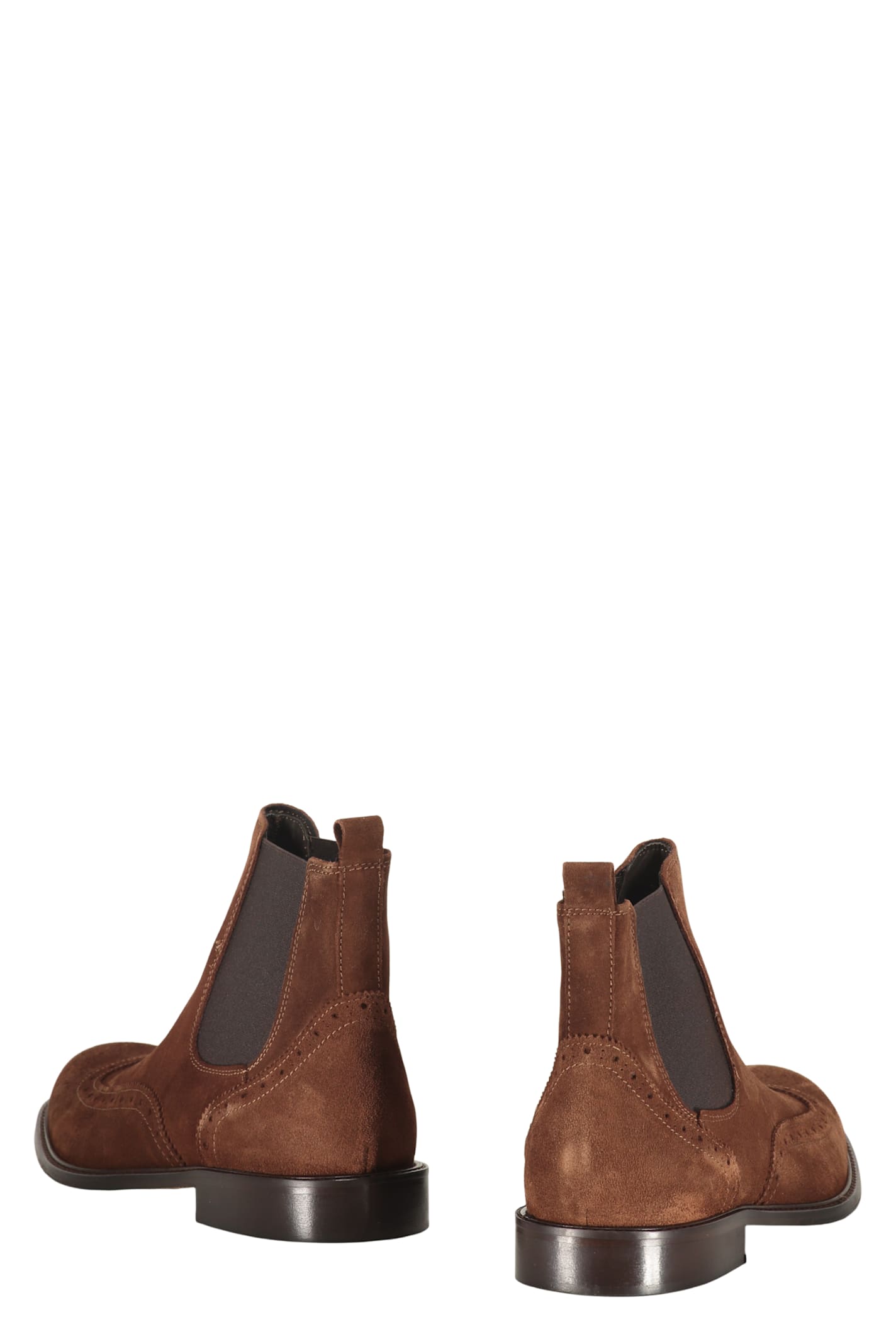 Bruno Magli Suede Chelsea Boots In Brown