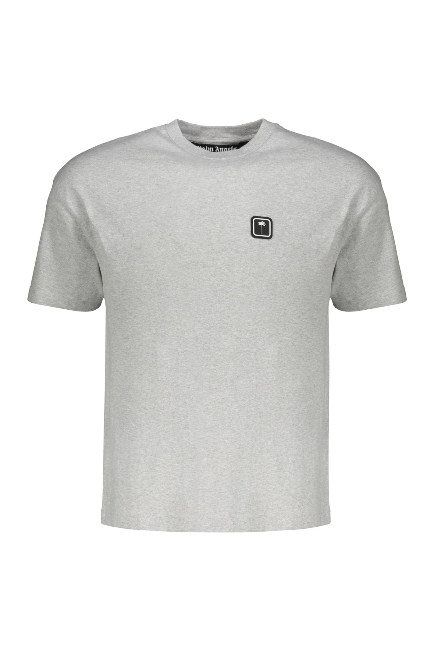 Shop Palm Angels Cotton T-shirt In Grey