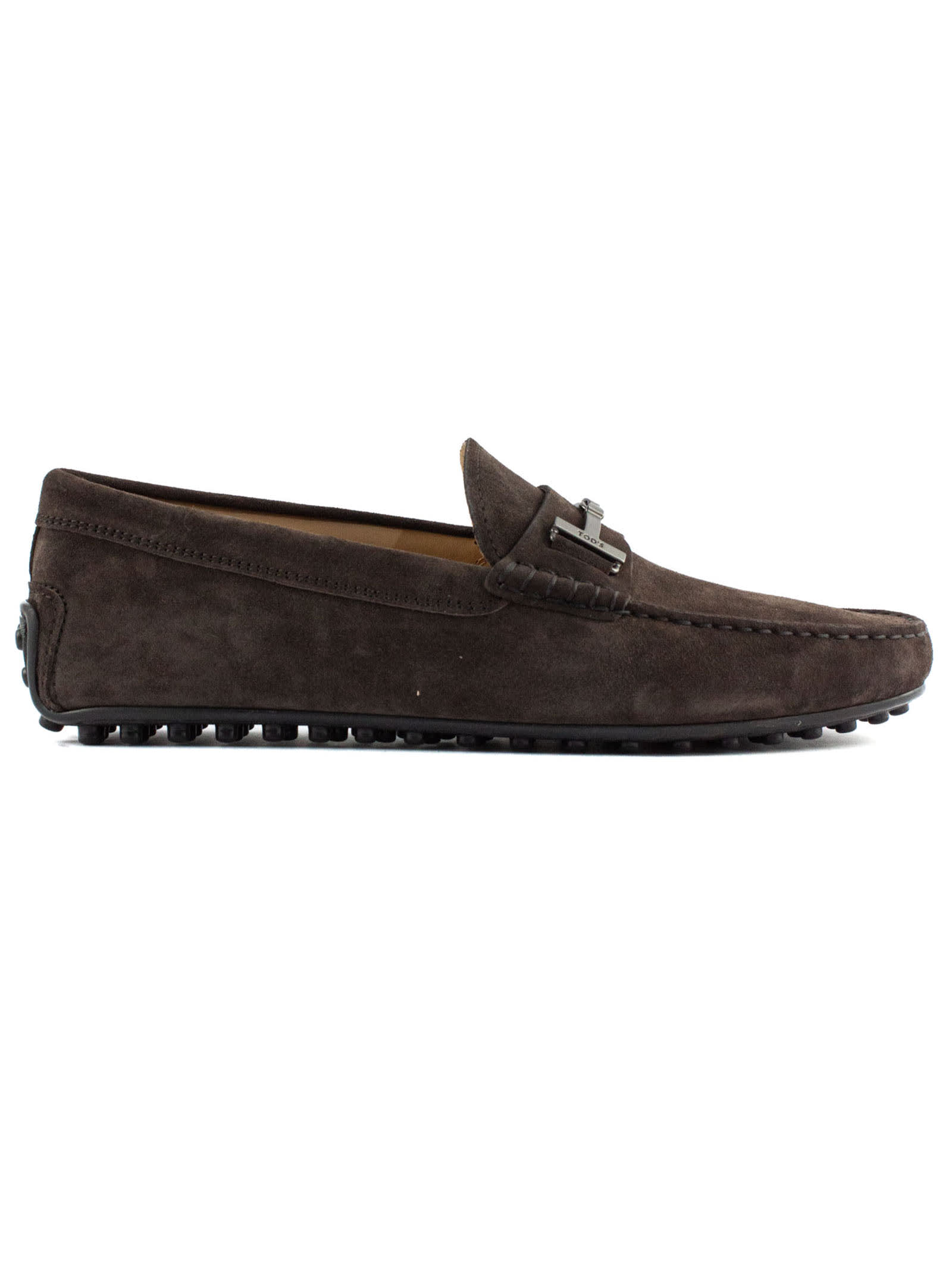Tod's Brown Suede City Gommino Driving Shoes