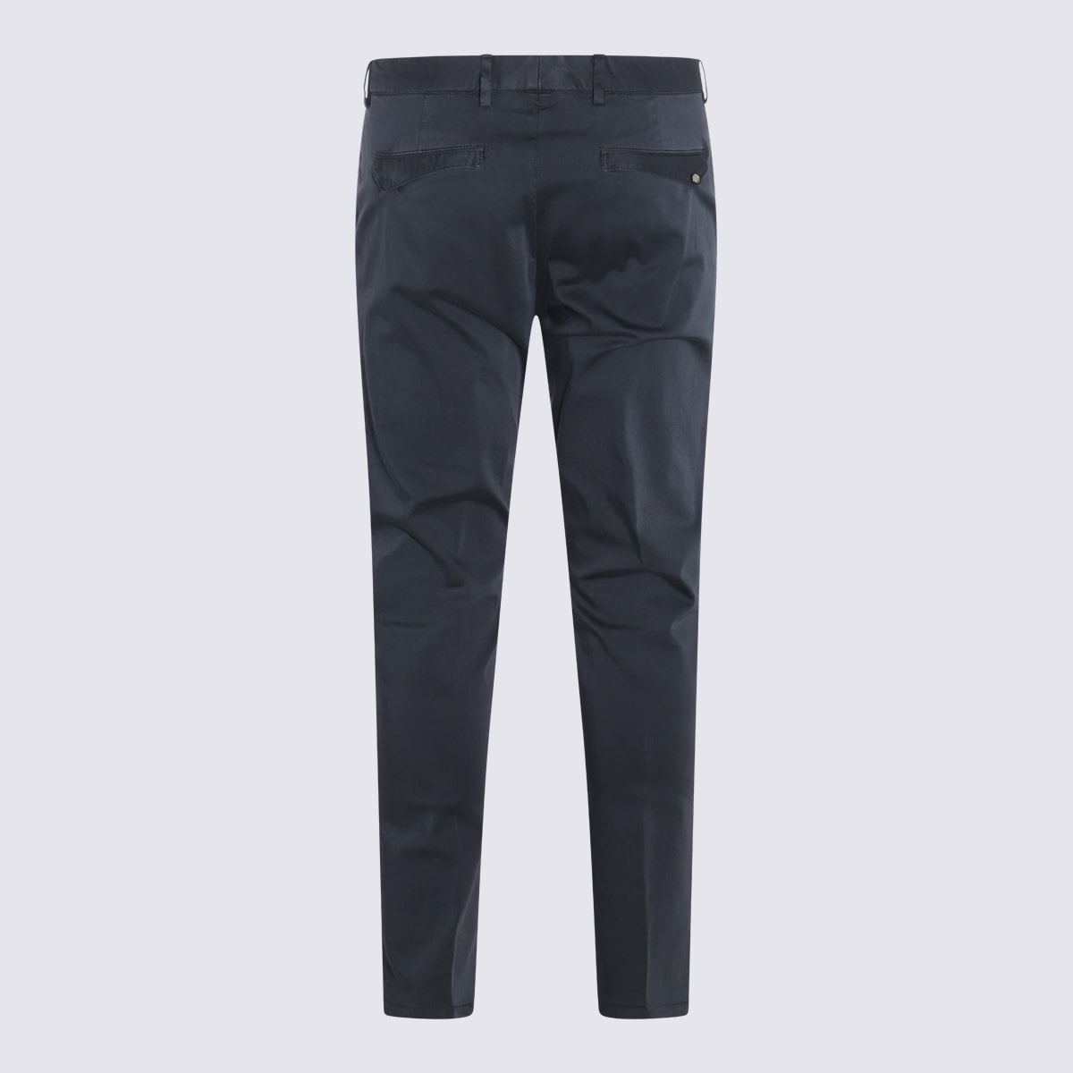 Pt01 Navy Blue Cotton Blend Trousers