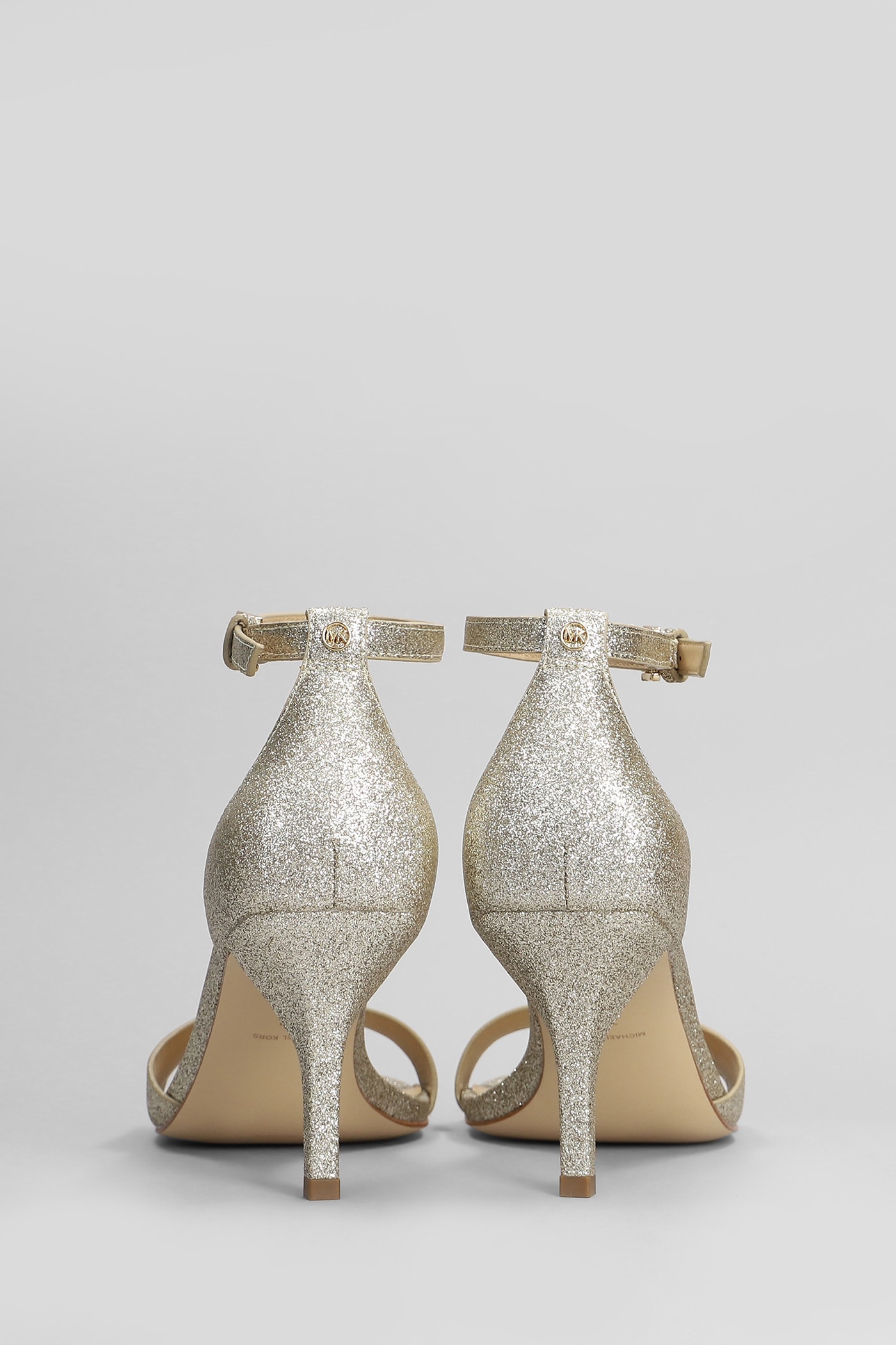 Michael Kors Jaida Sandals In Gold Glitter In Gold