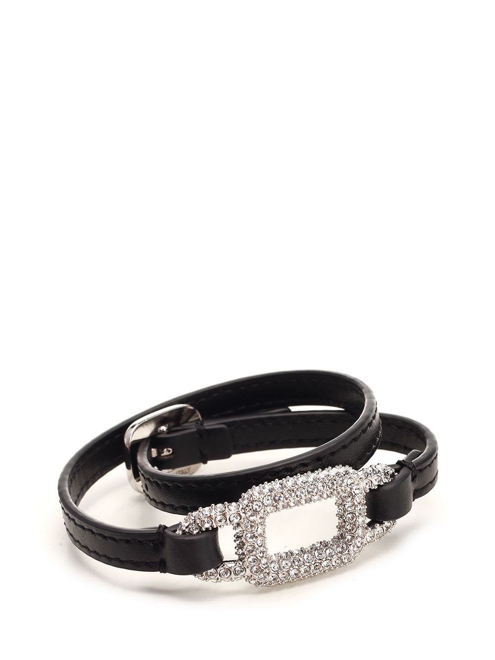 Roger Vivier Viv Choc Strass Bracelet In Black