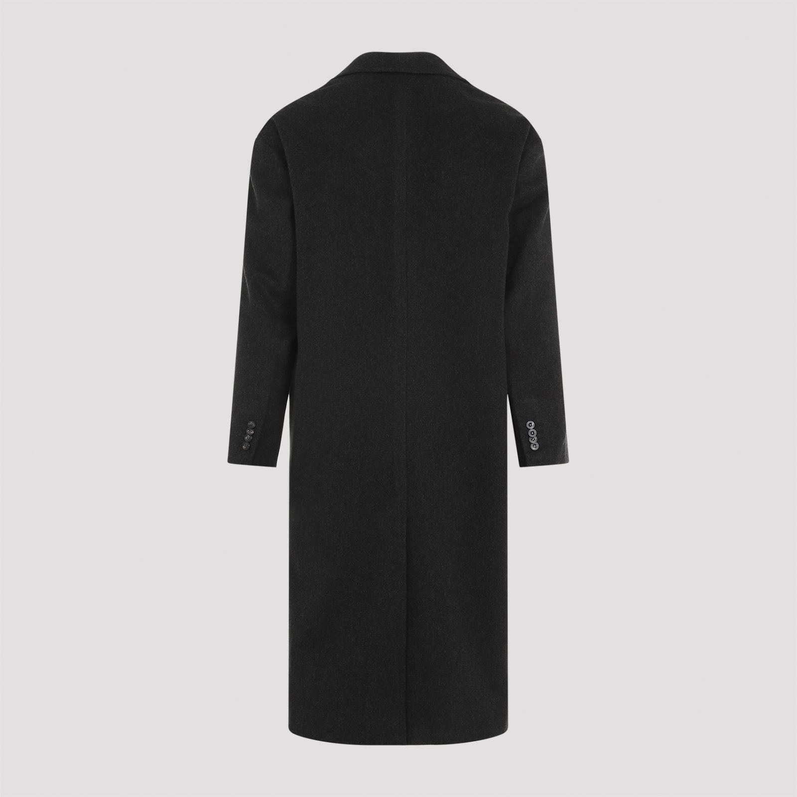 Kiton Dark Grey Tib Virgin Wool Coat In Grigio Scuro