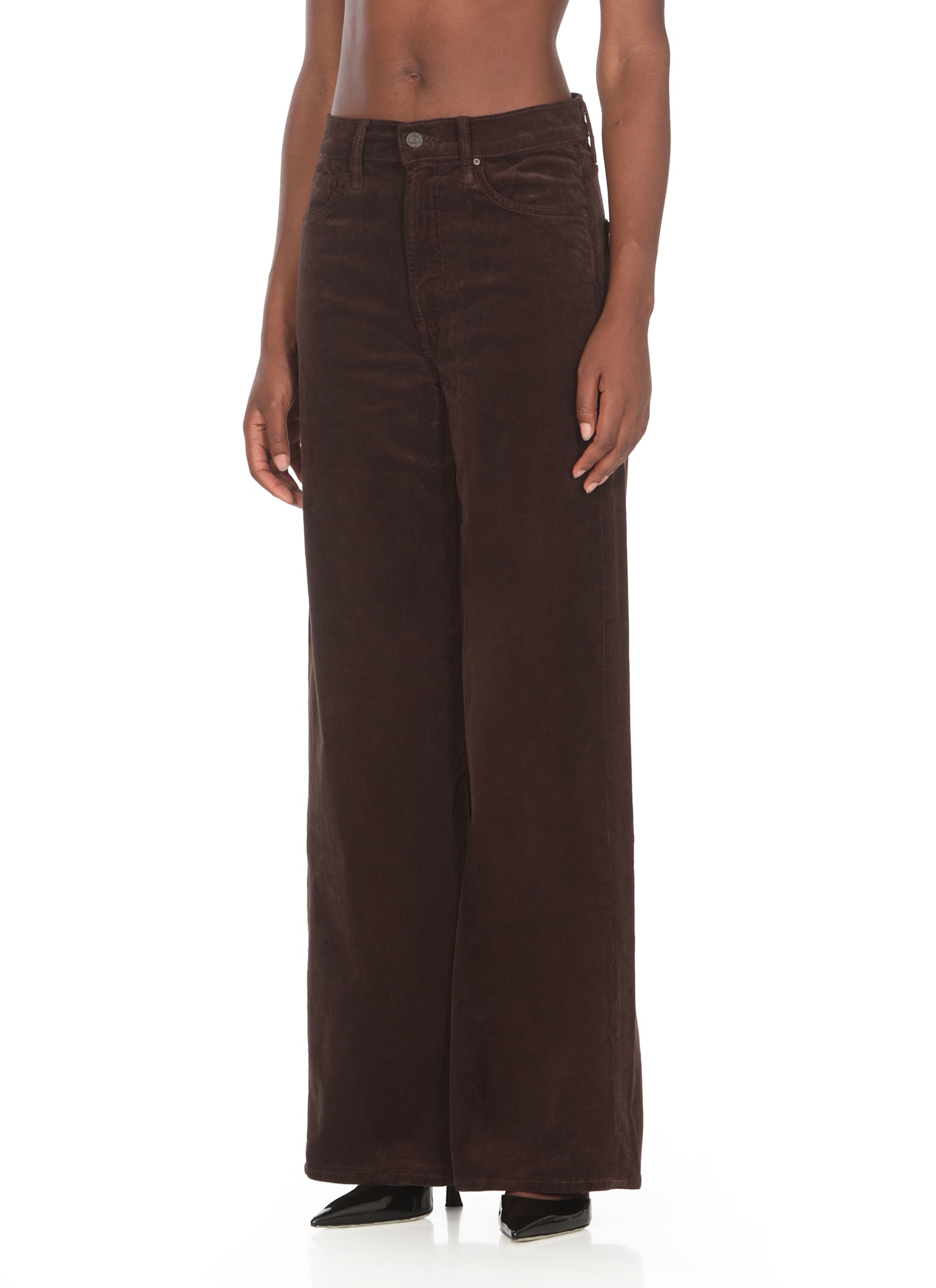 Shop Mother The Ditcher Roller Jeans In Brown