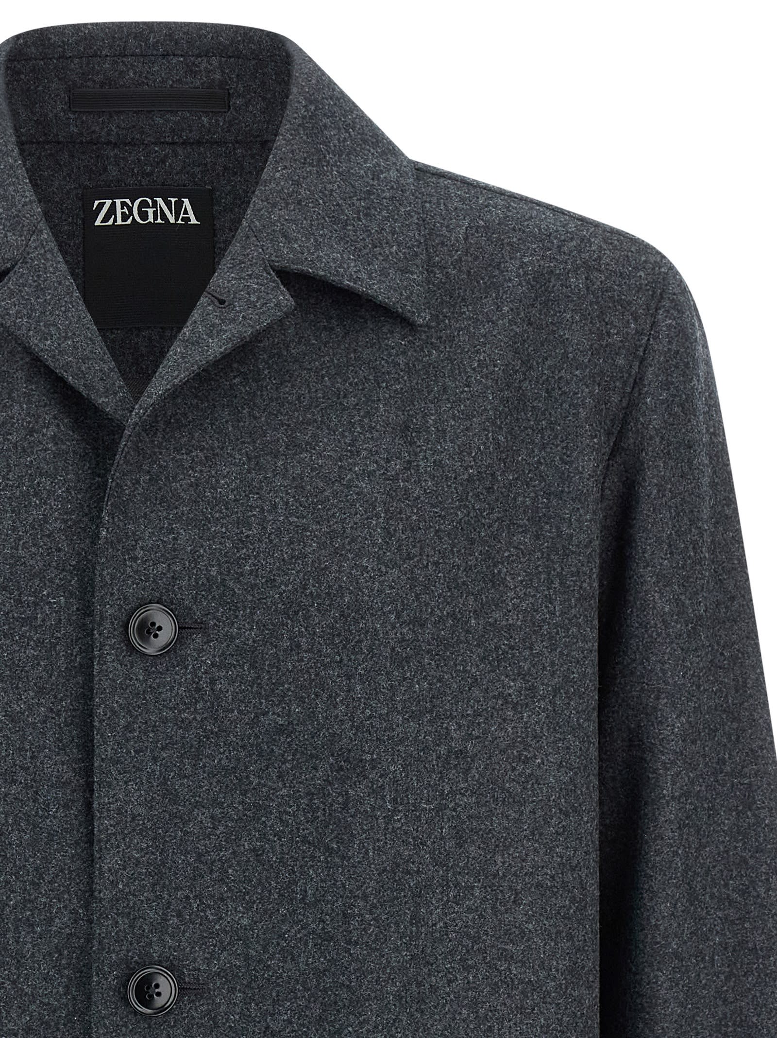 Zegna Alpe Button Jacket In Gray