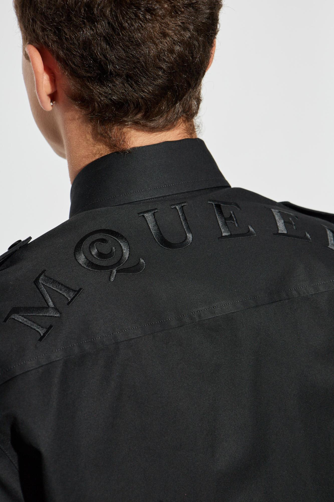 Alexander Mcqueen Shirt With Epaulettes On The Shoulders In Animal Print