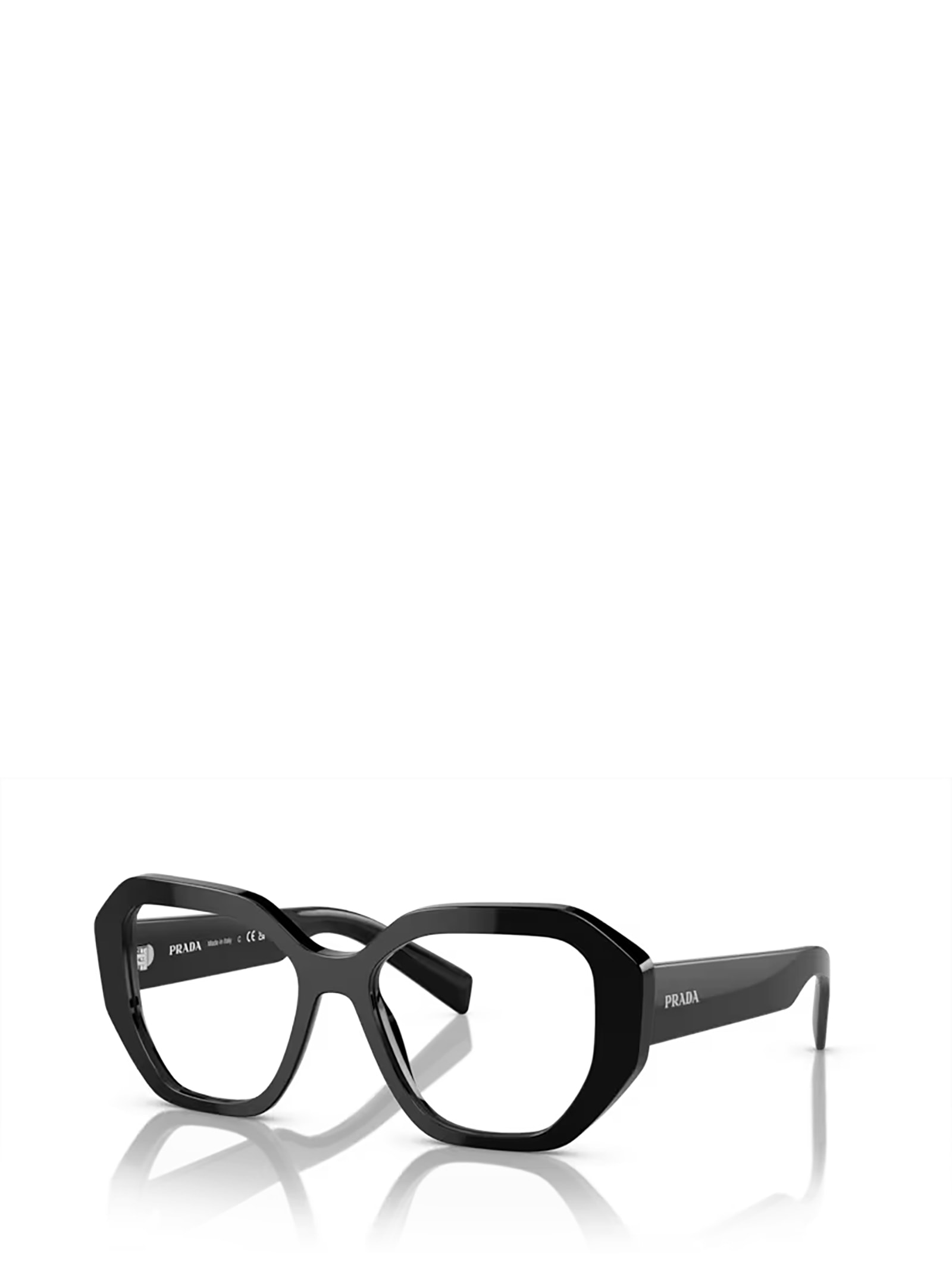 Shop Prada Pr A07v Black Glasses