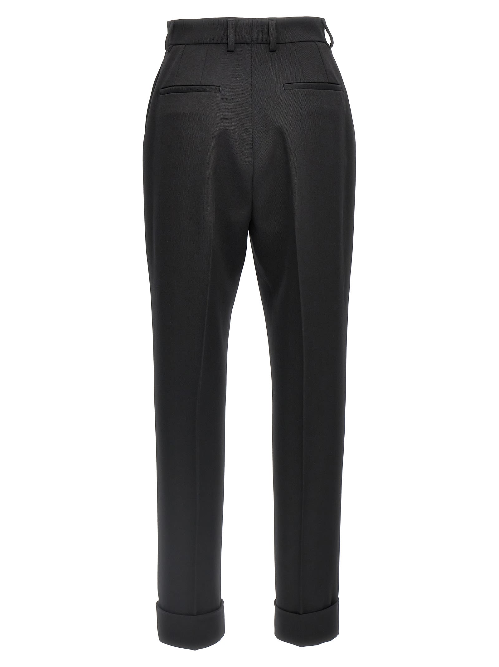 Dolce & Gabbana Turned-up Hem Tailored Trousers In Nero