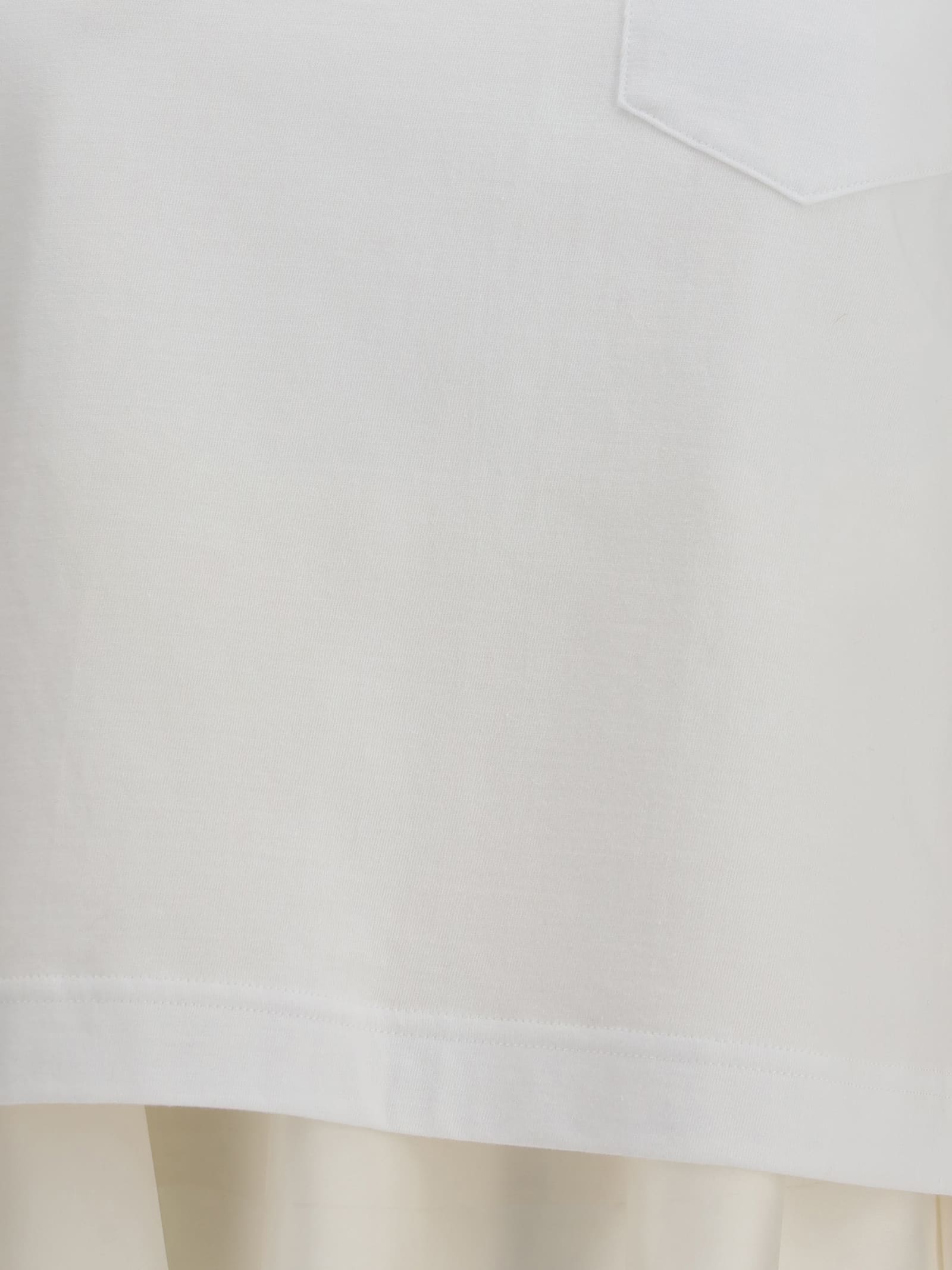 Sacai Jersey T-shirt With Polyester Detail In White