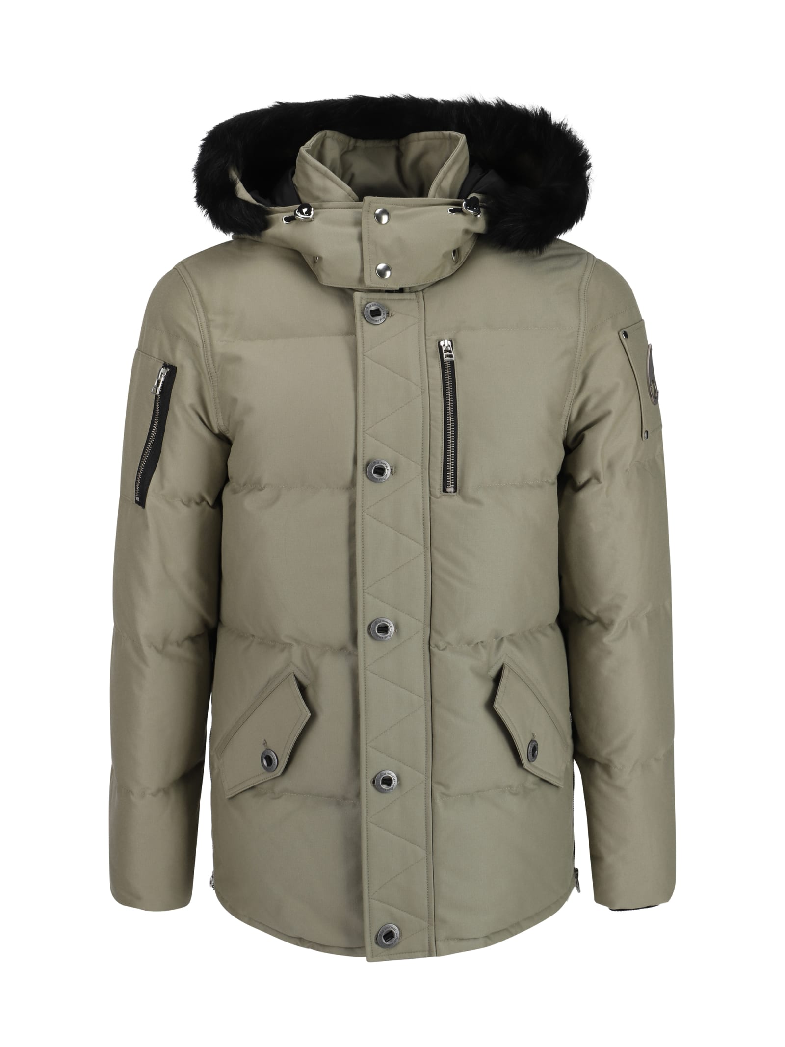 Shop Moose Knuckles Neoshear Down Jacket In Sage W/blk Sh