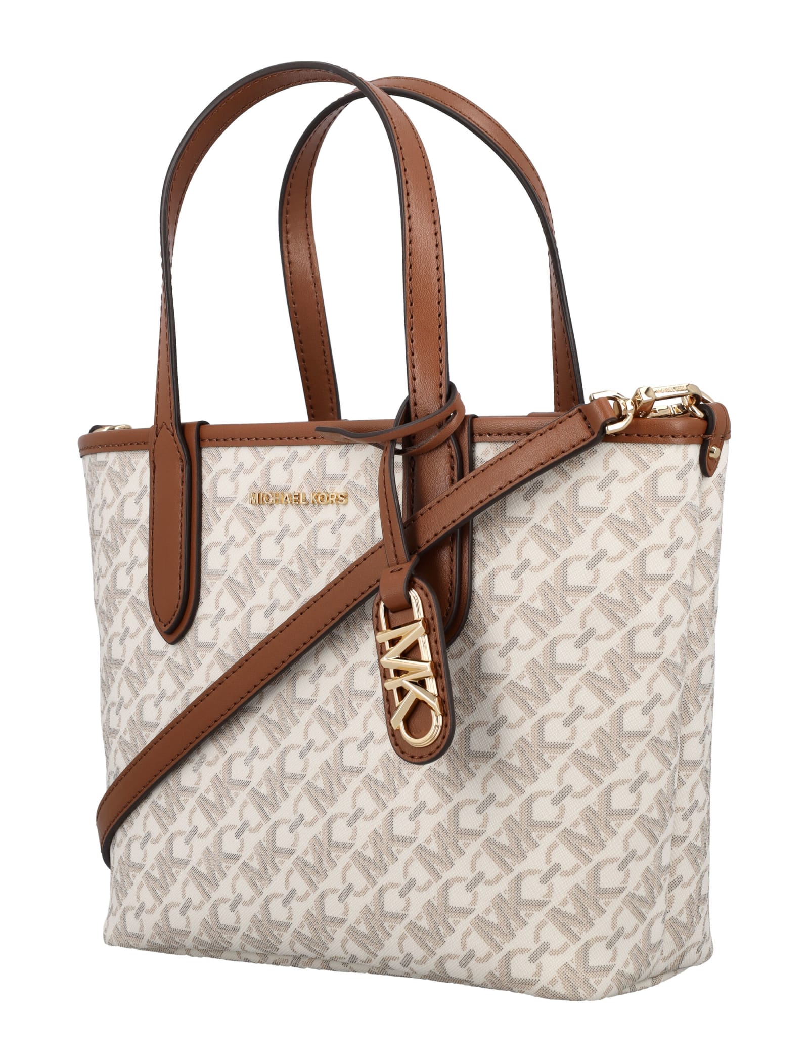 Shop Michael Michael Kors Elize Xs Open Tote Bag In Vanilla/lugg