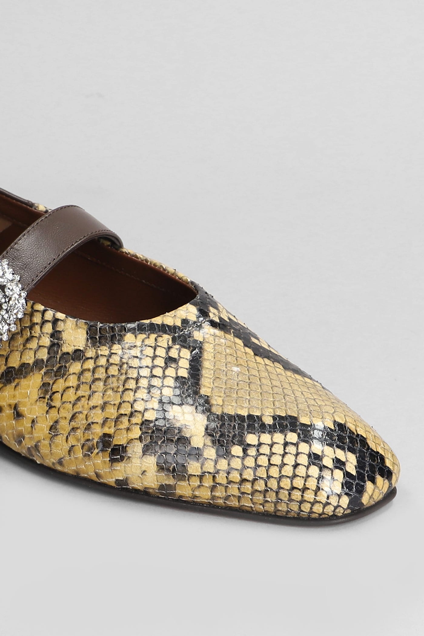 Shop Wales Bonner Ballerina Buckle Ballet Flats In Python Print Leather