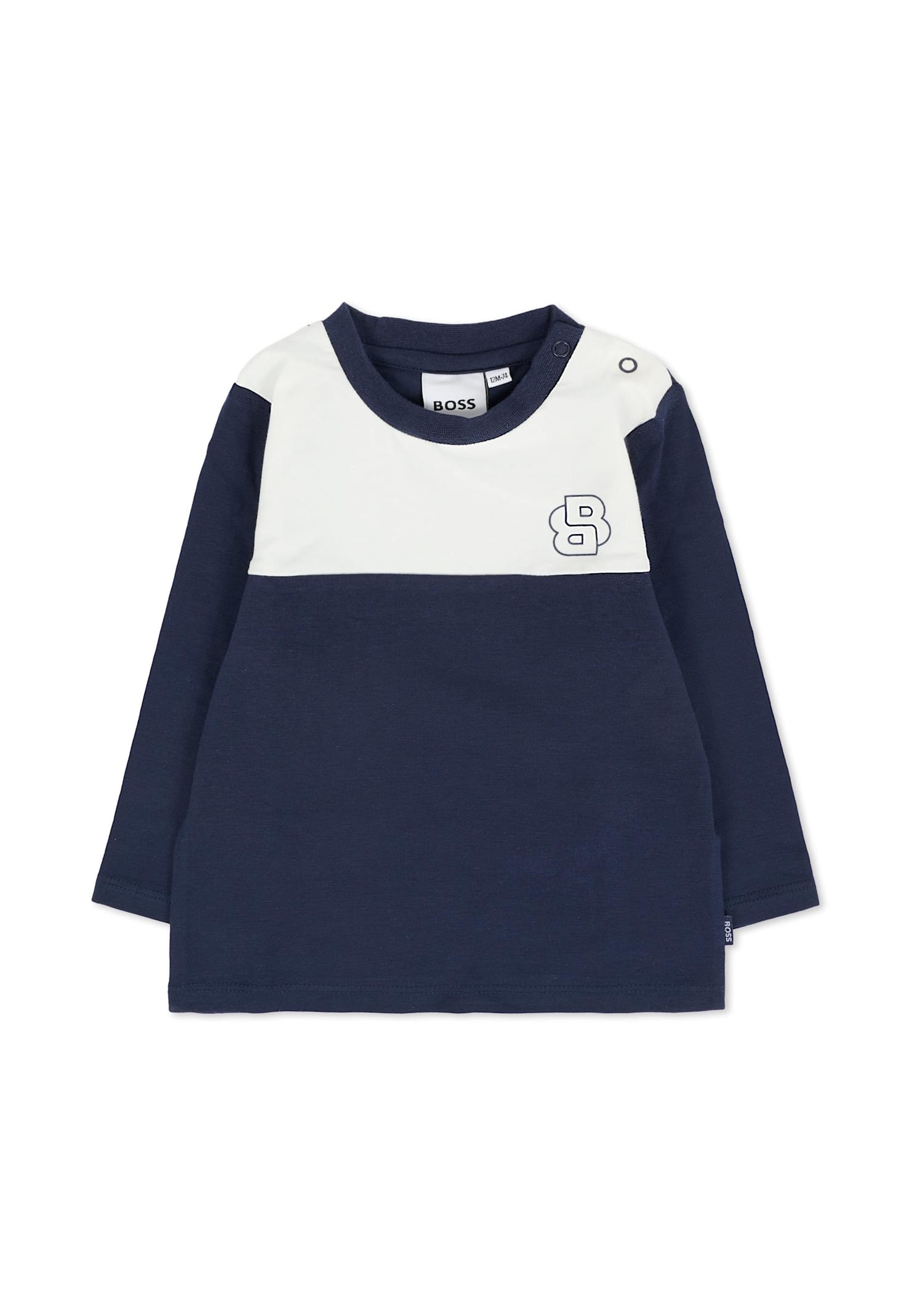 Hugo Boss Blue Babygrow For Baby Boy With Logo In Blue