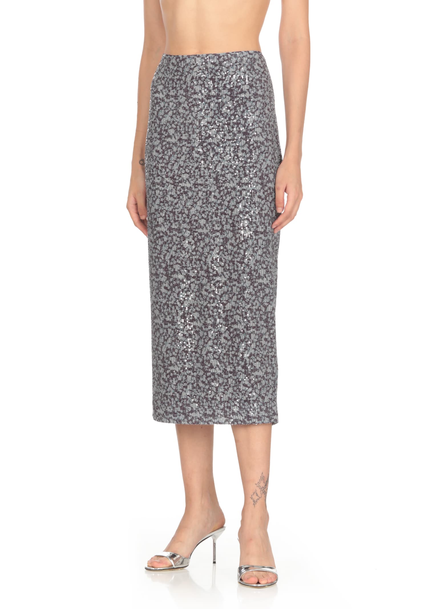 Shop Rotate Birger Christensen Skirt With Paillettes In Purple