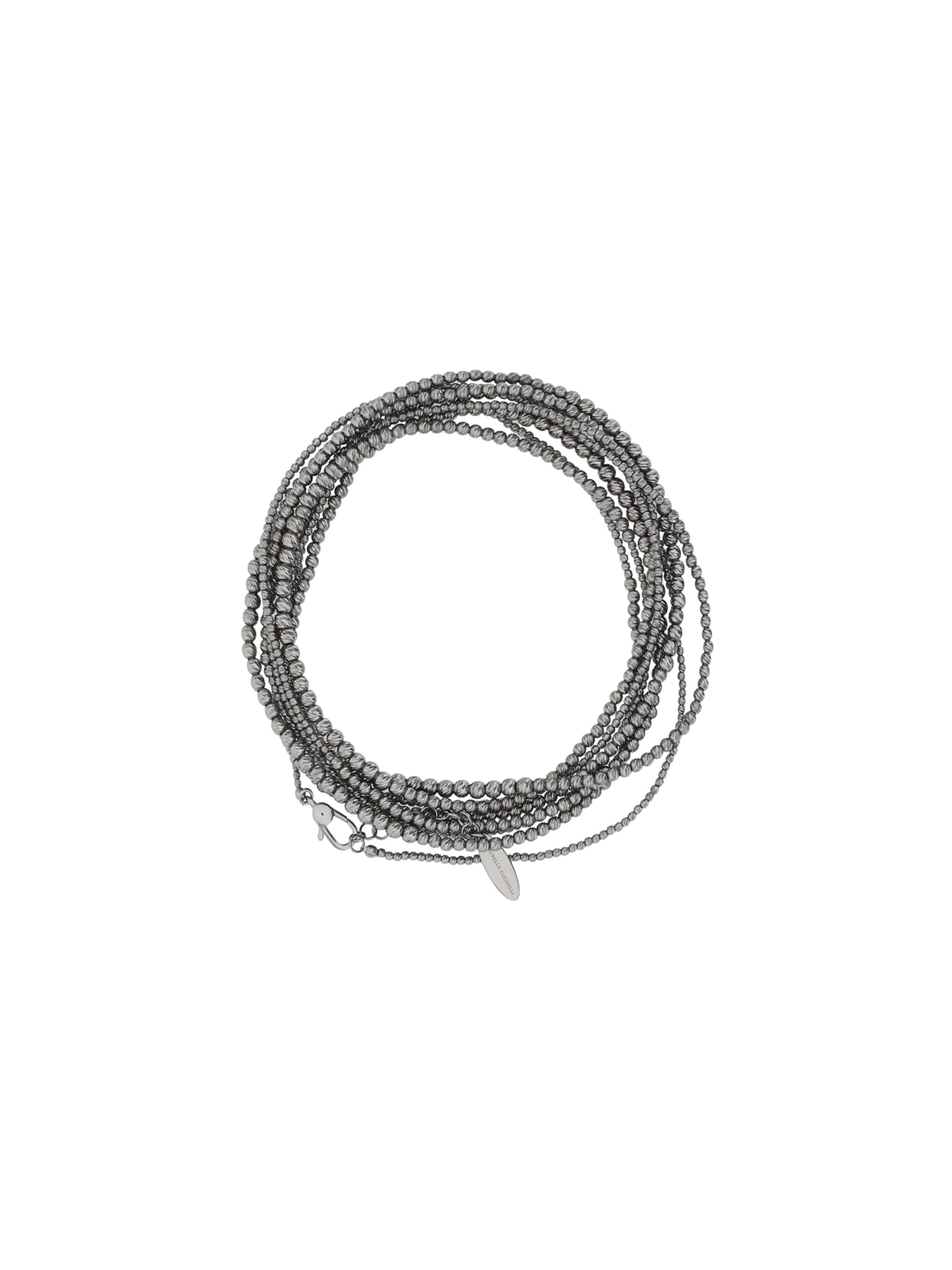 Shop Brunello Cucinelli Bracelet In Rodio Nero