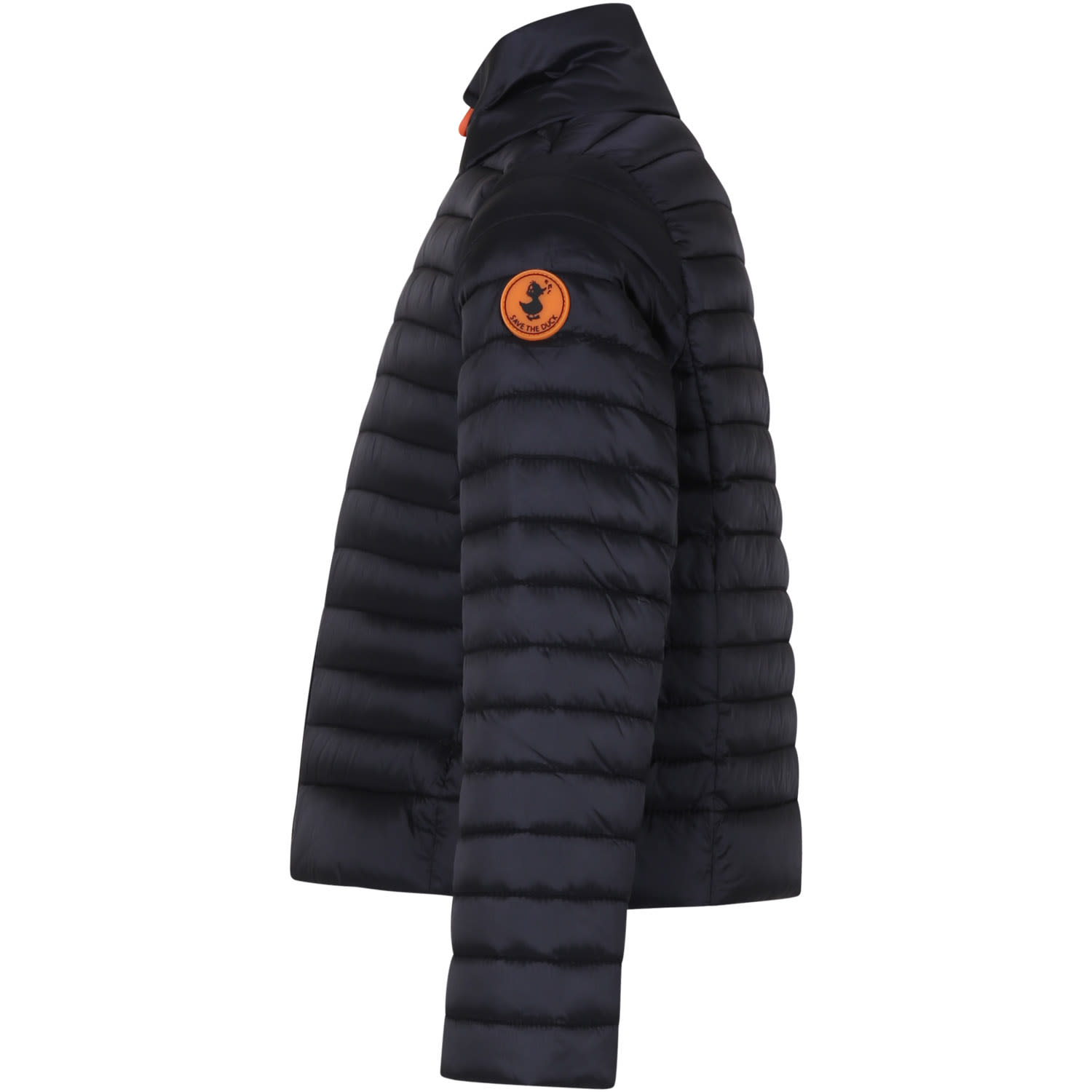 Shop Save The Duck Black Aya Down Jacket For Girl With Logo