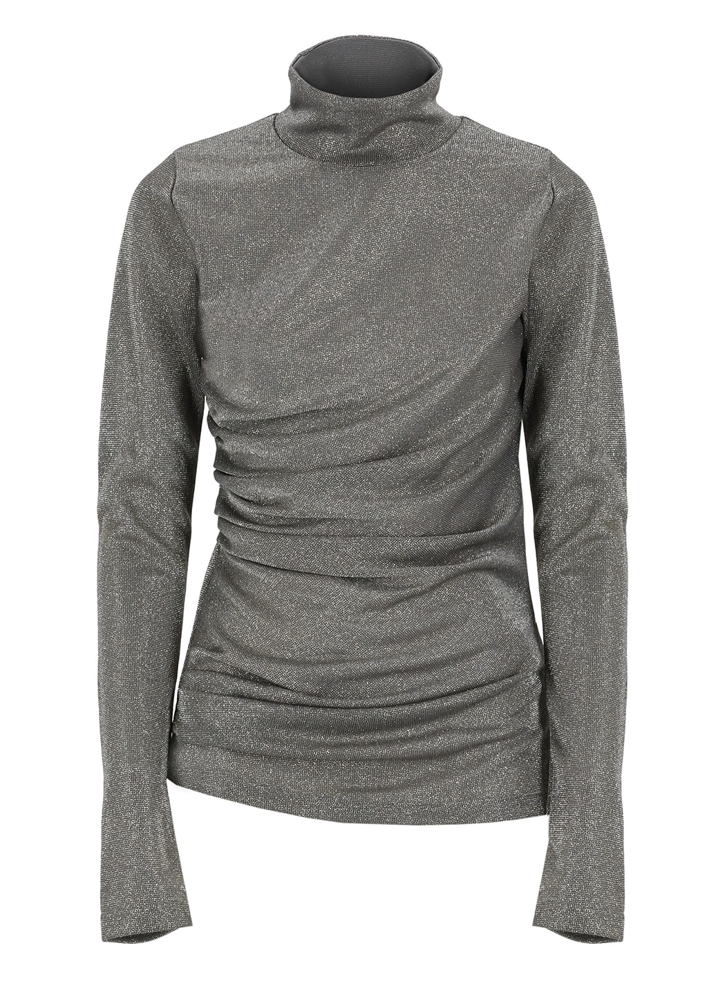 Shop Msgm Lurex T-shirt In Grey