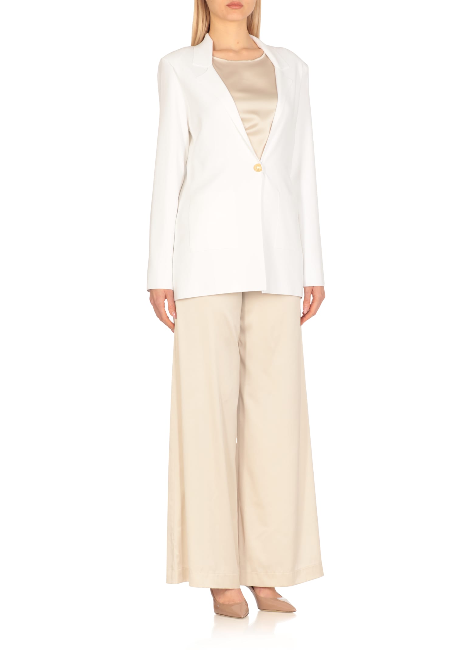 D Exterior D.exterior Single Button Blazer Jacket In White