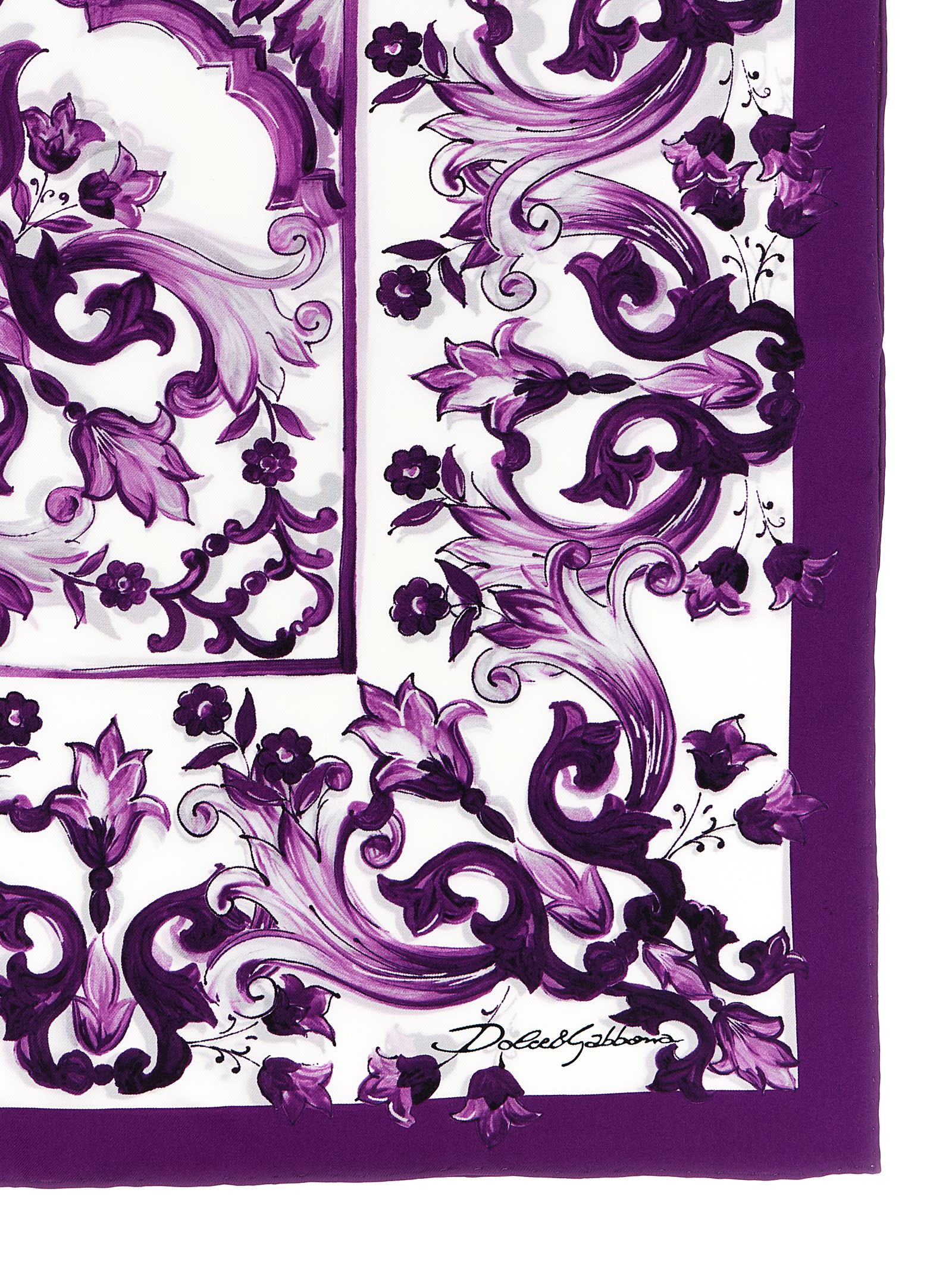 Dolce & Gabbana Maiolica Print Scarf In Multi