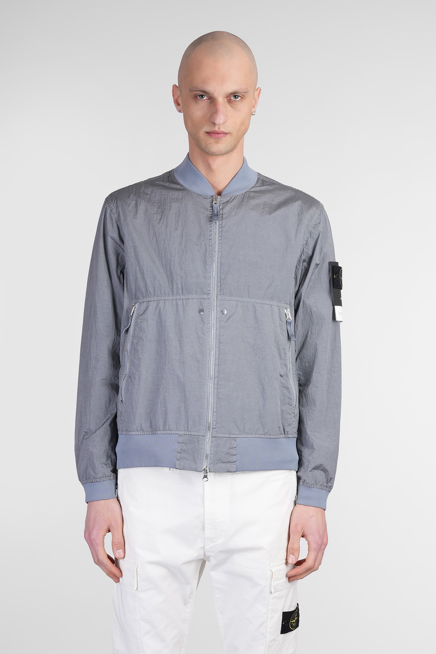 Bomber Jacket In Grey Polyamide