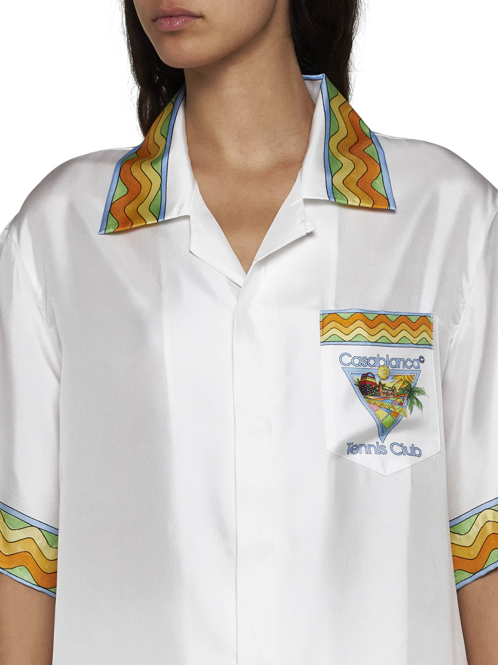 Shop Casablanca Shirt In Afro Cubism Tennis Club