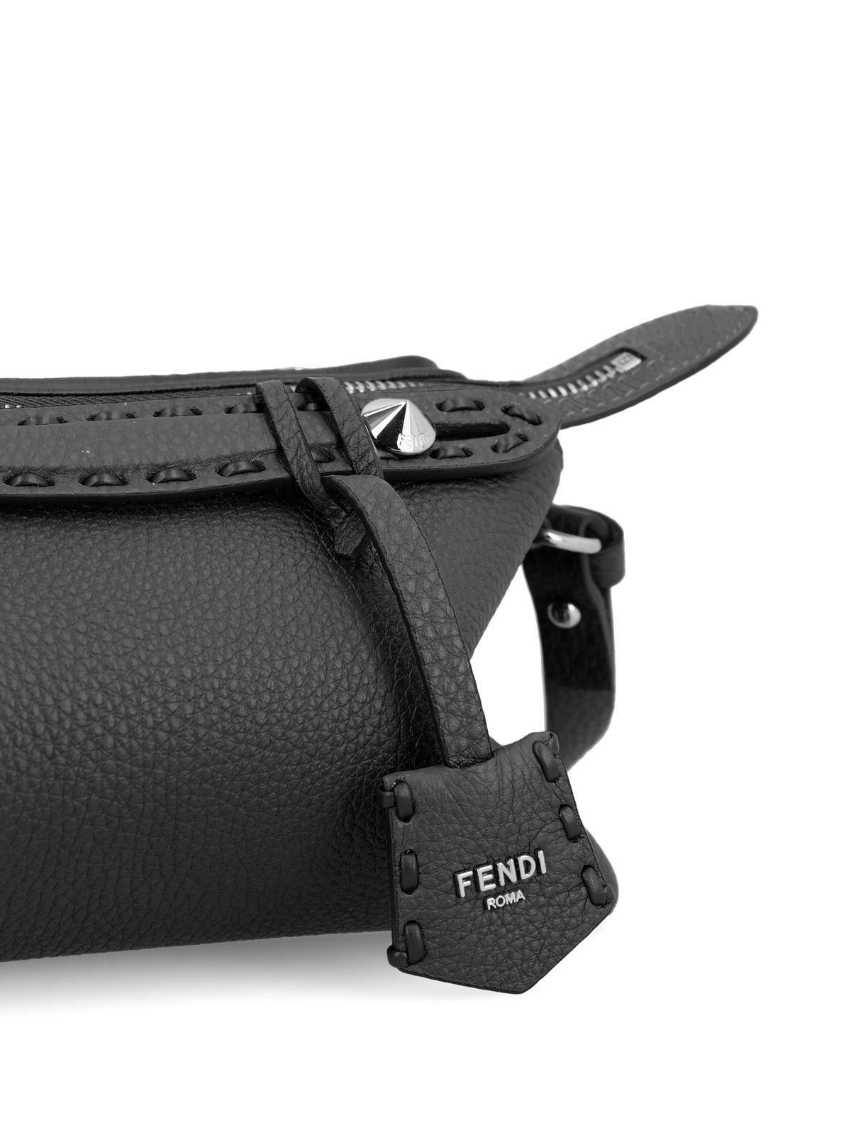 Shop Fendi By The Way Soft Mini Selleria Shoulder Bag In Black