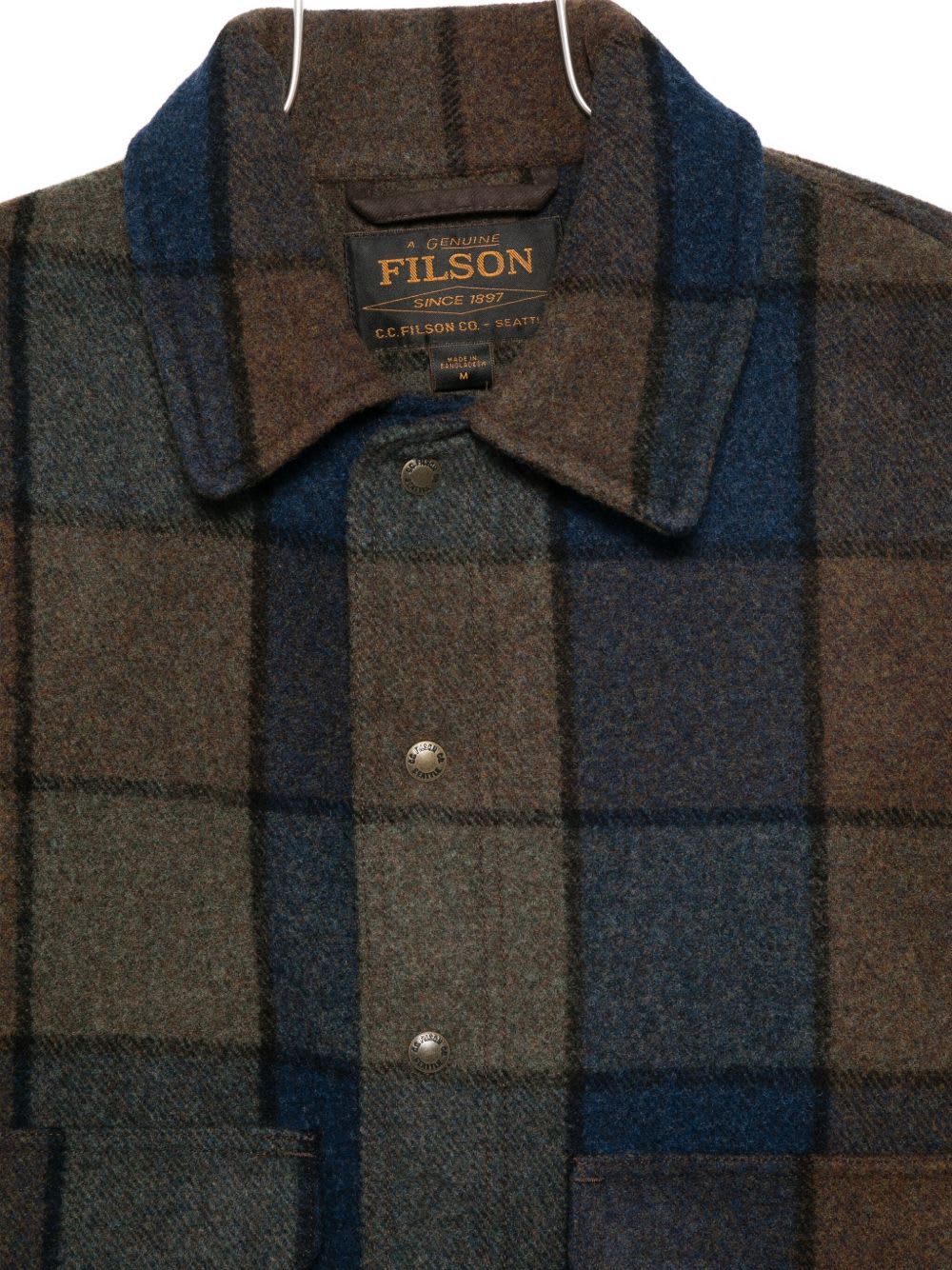 Filson Mackinaw Checked Wool Jacket In Blue