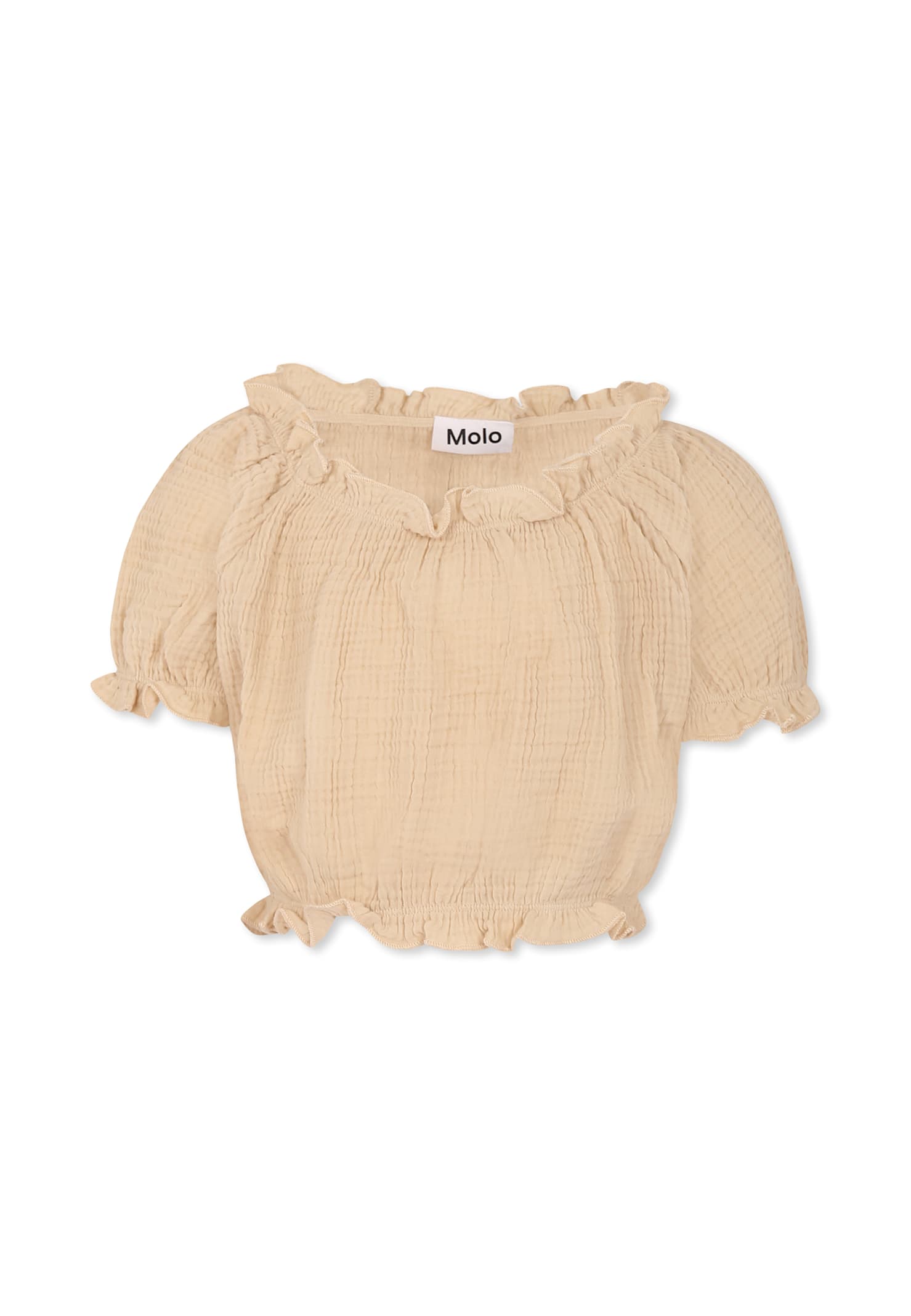 Molo Beige Top For Girl In Beige