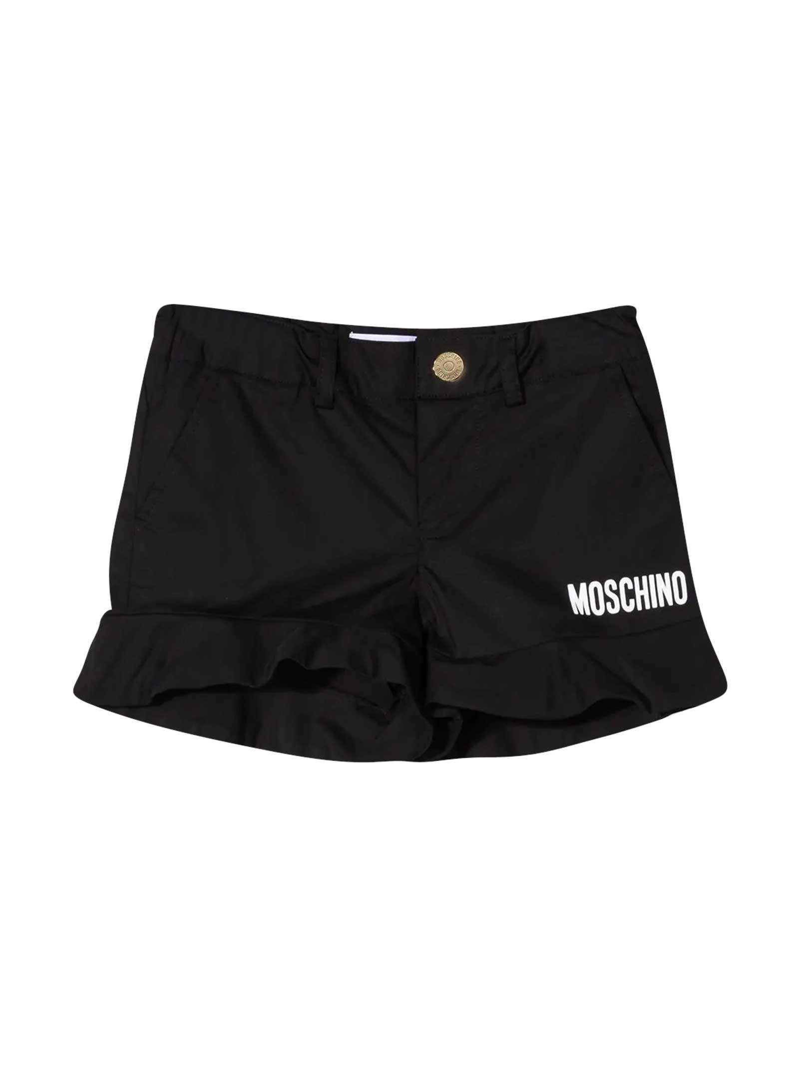 Moschino Black Shorts With Logo