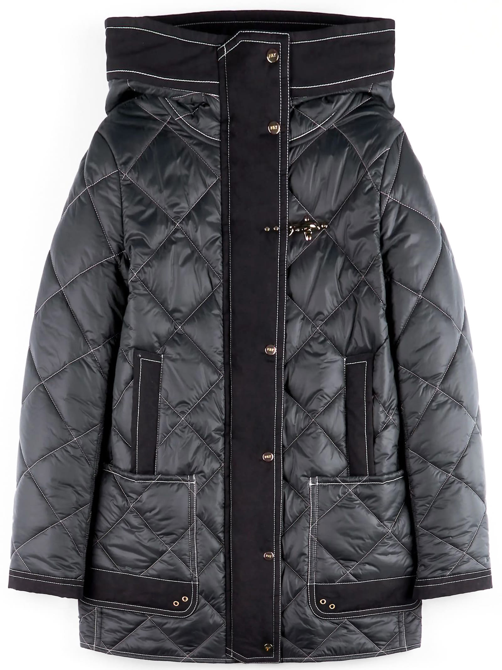 Parka In Diamond Quilted Semi-shiny Nylon