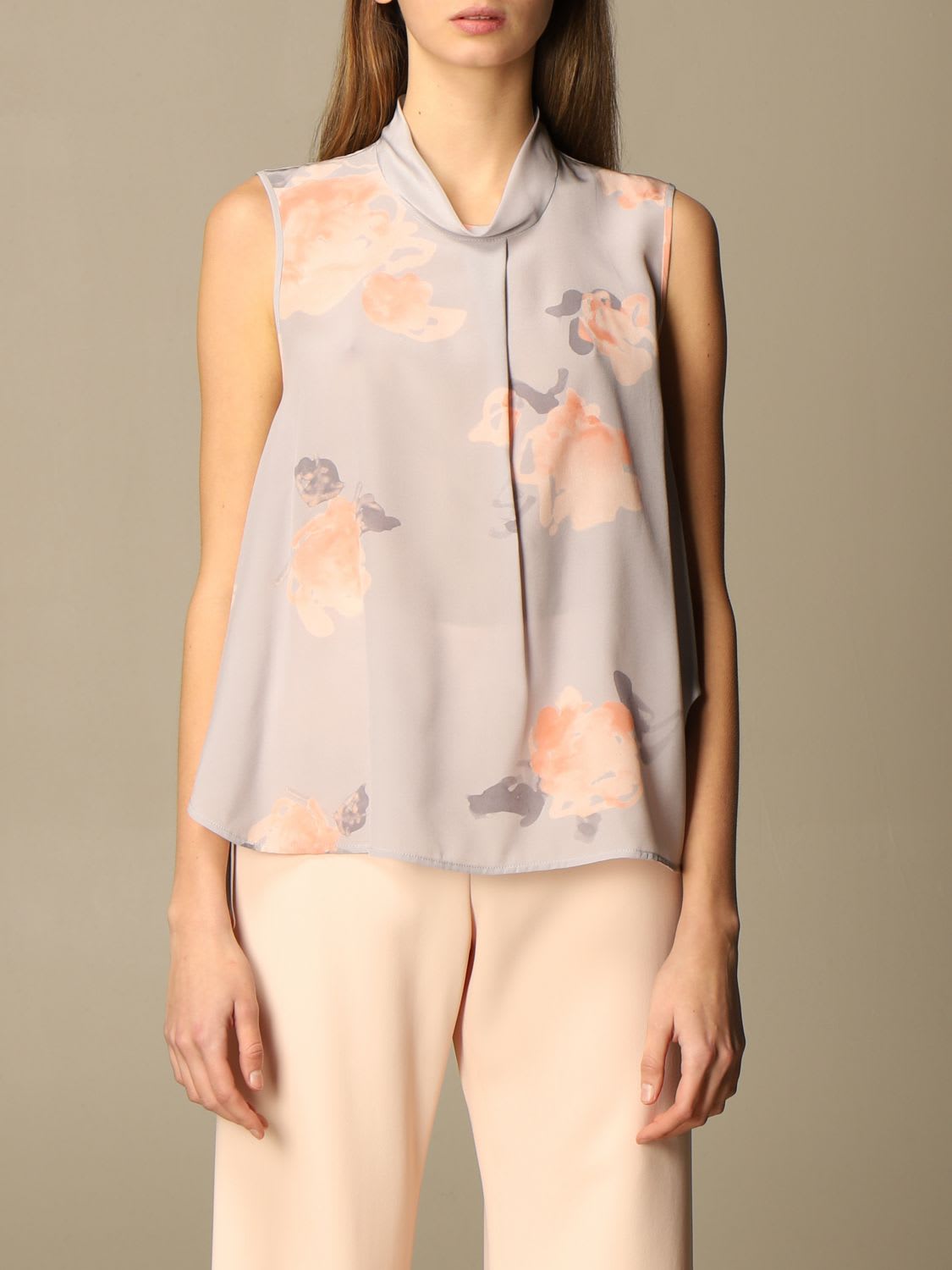 Emporio Armani Top Emporio Armani Shirt In Floral Patterned Silk