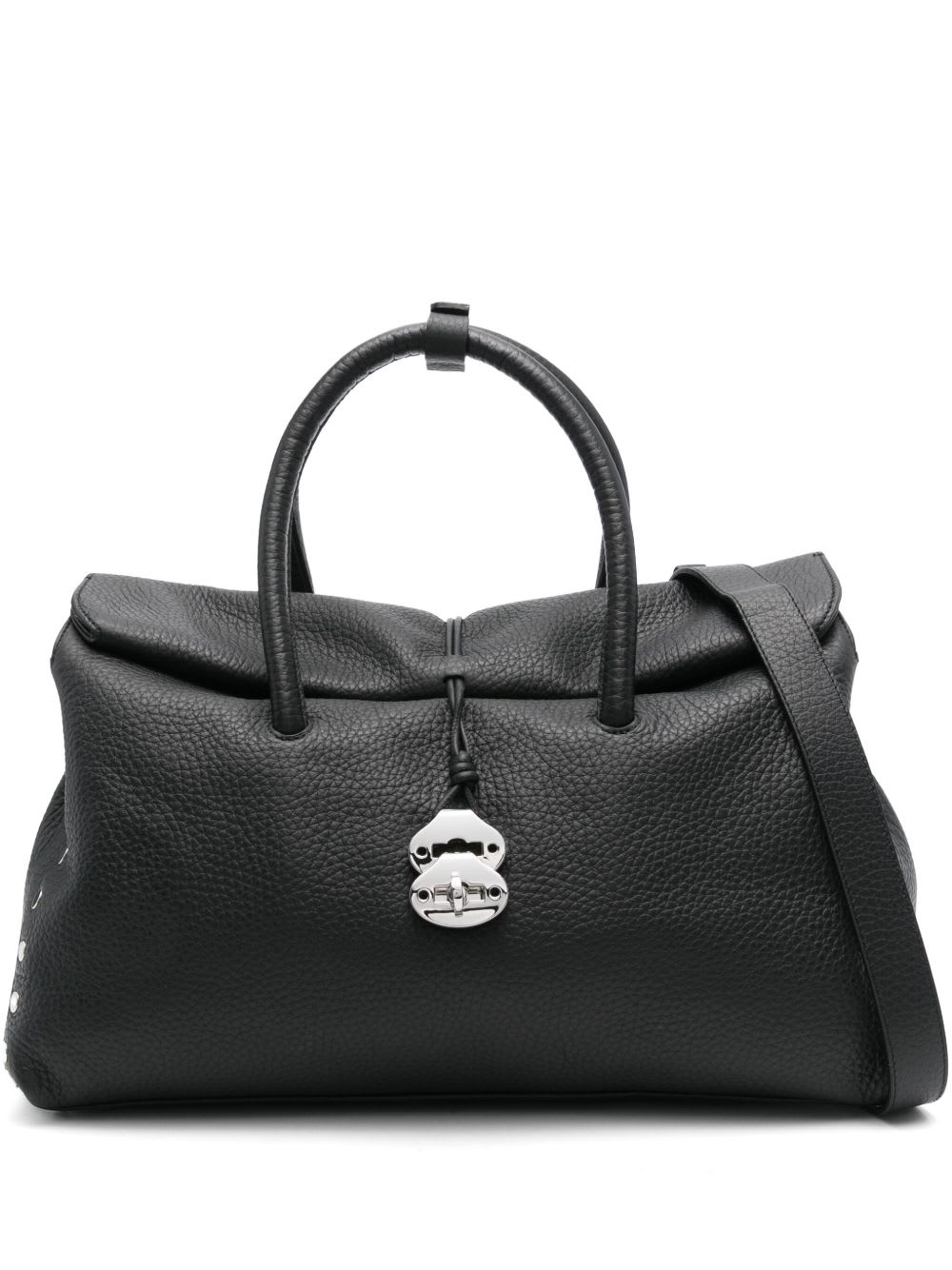 Zanellato Structured Leather Handbag With Dual Handles In Black