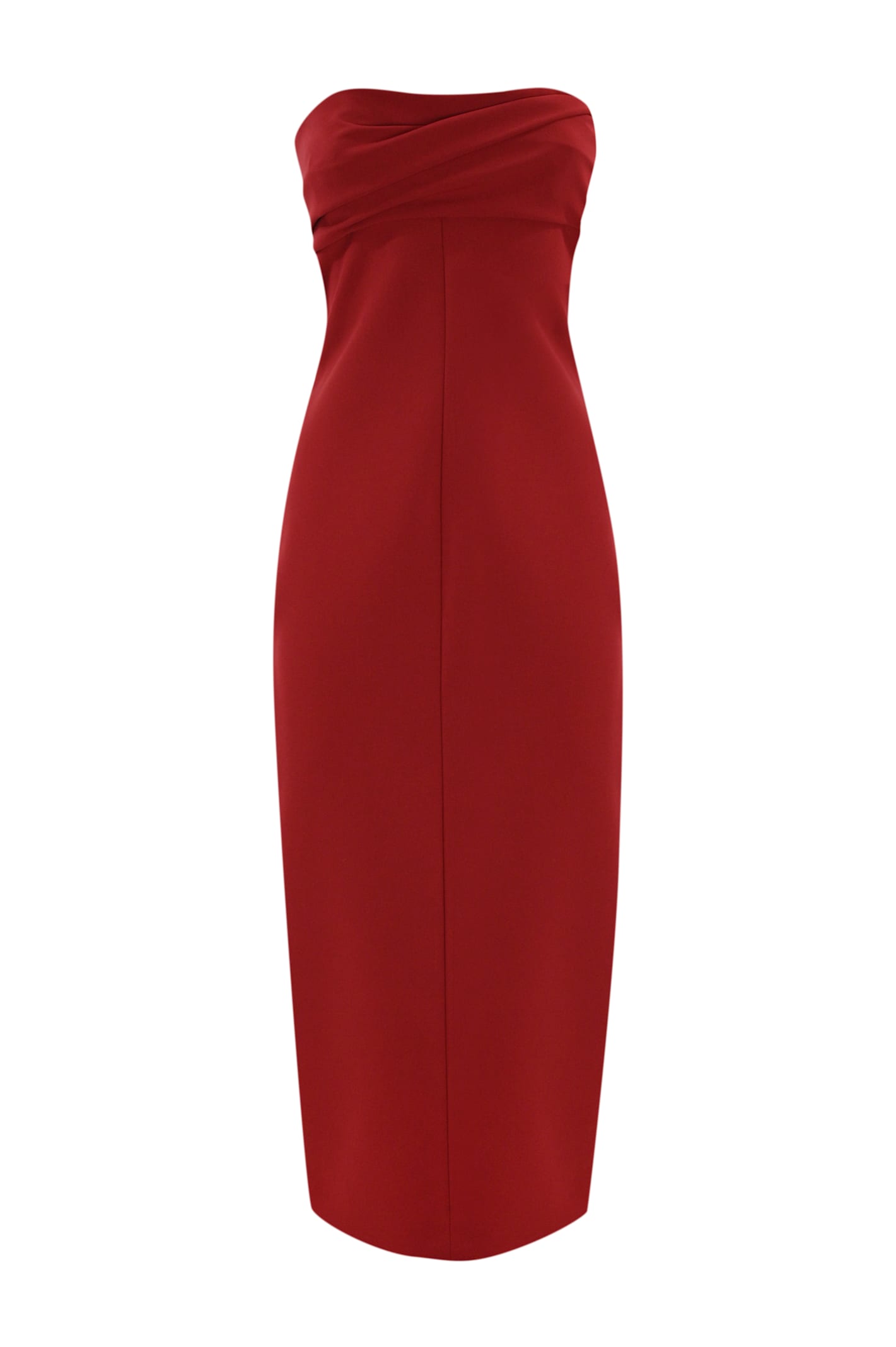 Shop Philosophy Di Lorenzo Serafini Crepe Midi Dress In Rosso