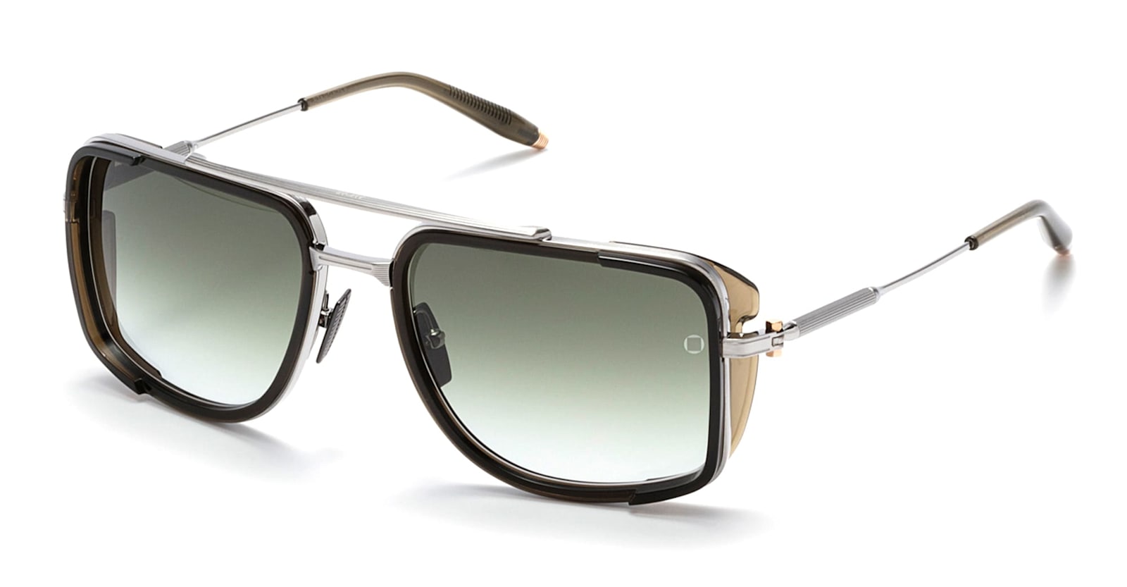 Akoni Stargazer - Brushed Palladium / Crystal Olive Sunglasses In Black