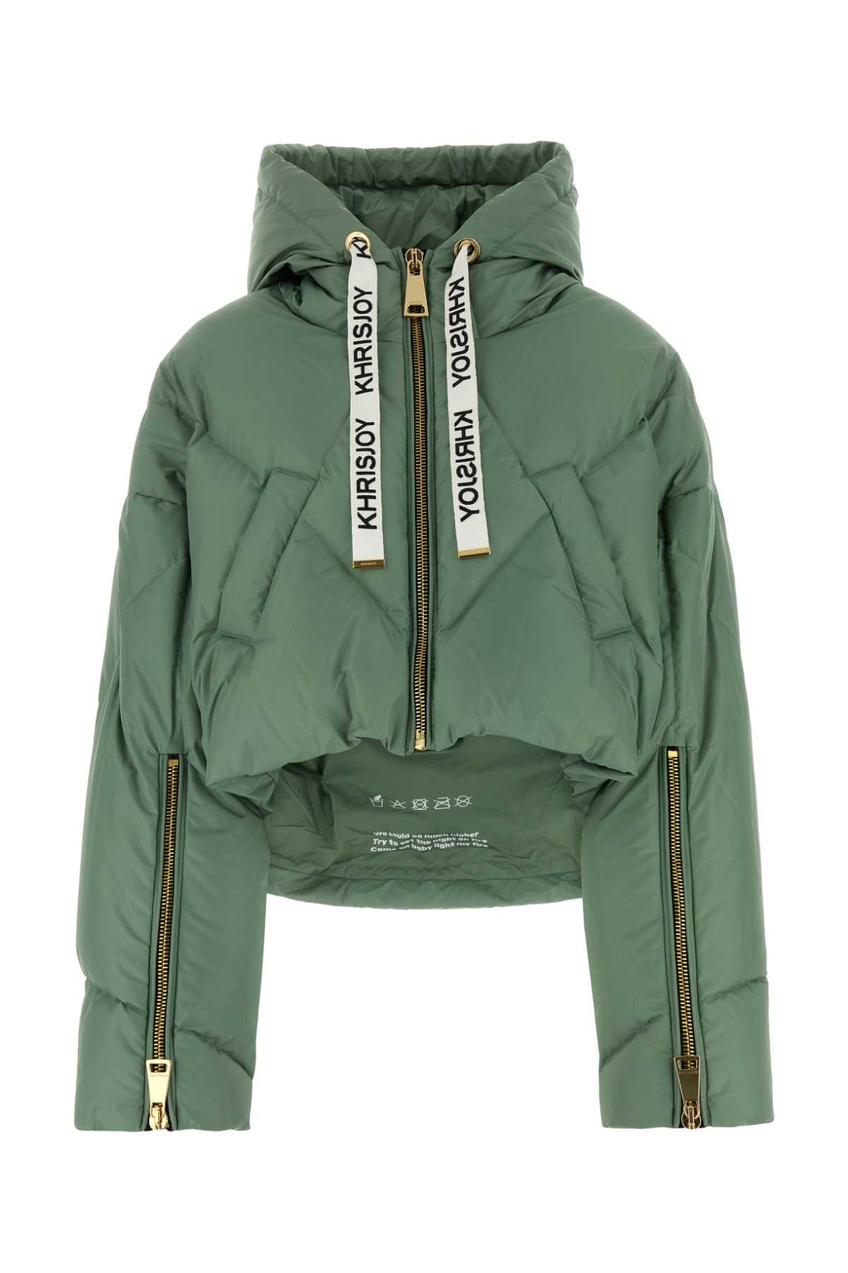 Sage Green Polyester Down Jacket