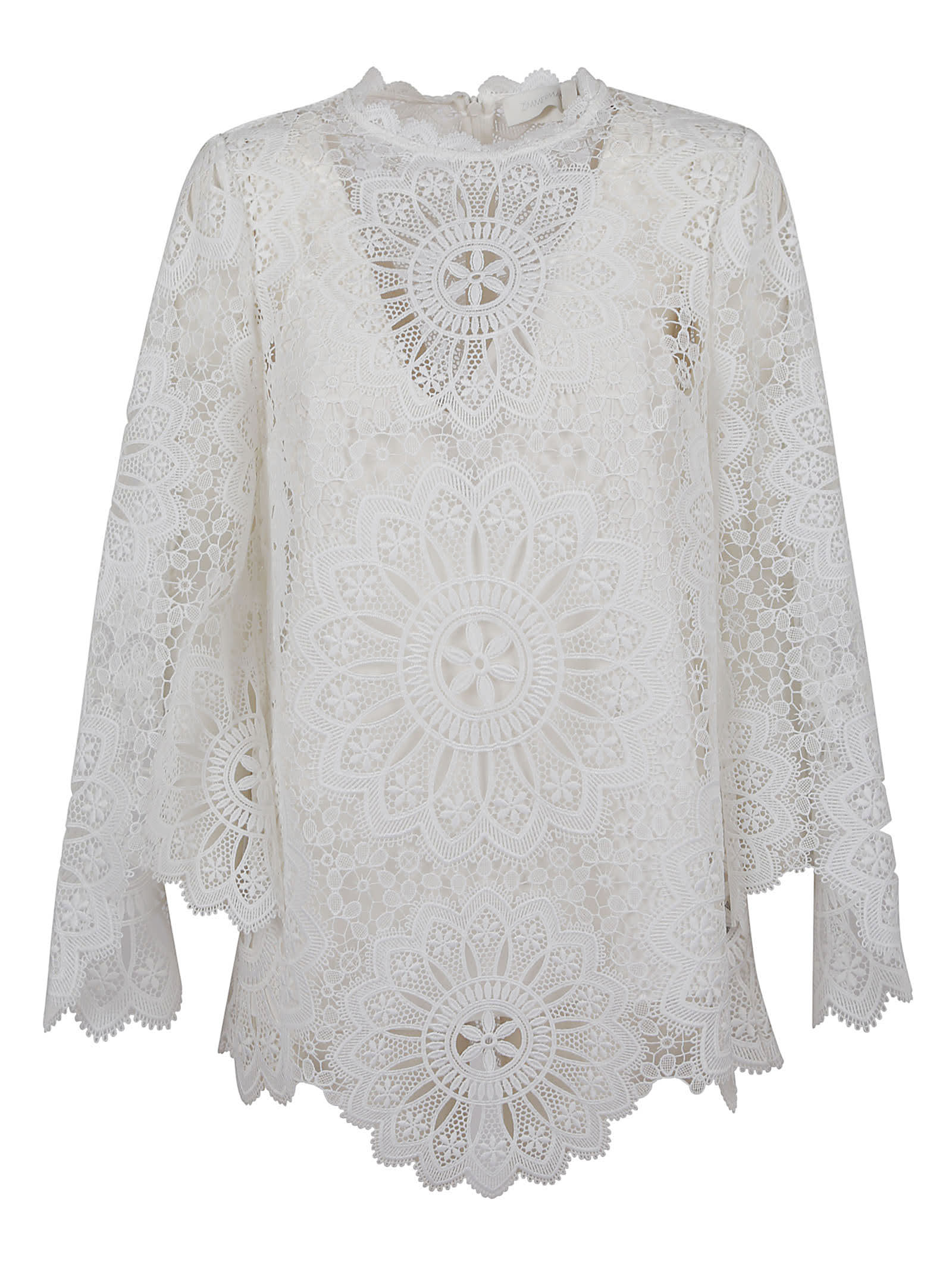 Zimmermann Chintz Doily Lace Top In Ivo Ivory
