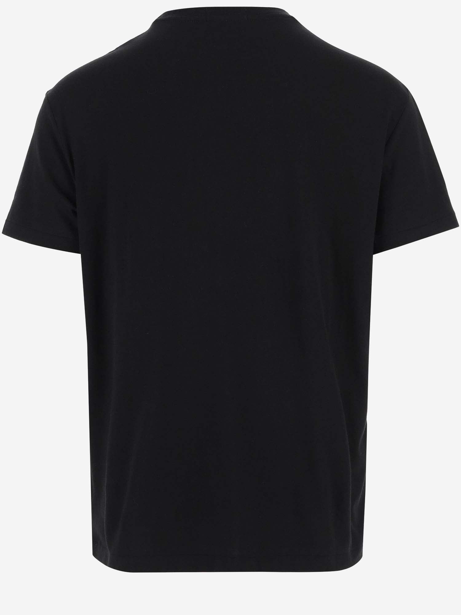 Shop Ralph Lauren Cotton T-shirt With Logo In Polo Black