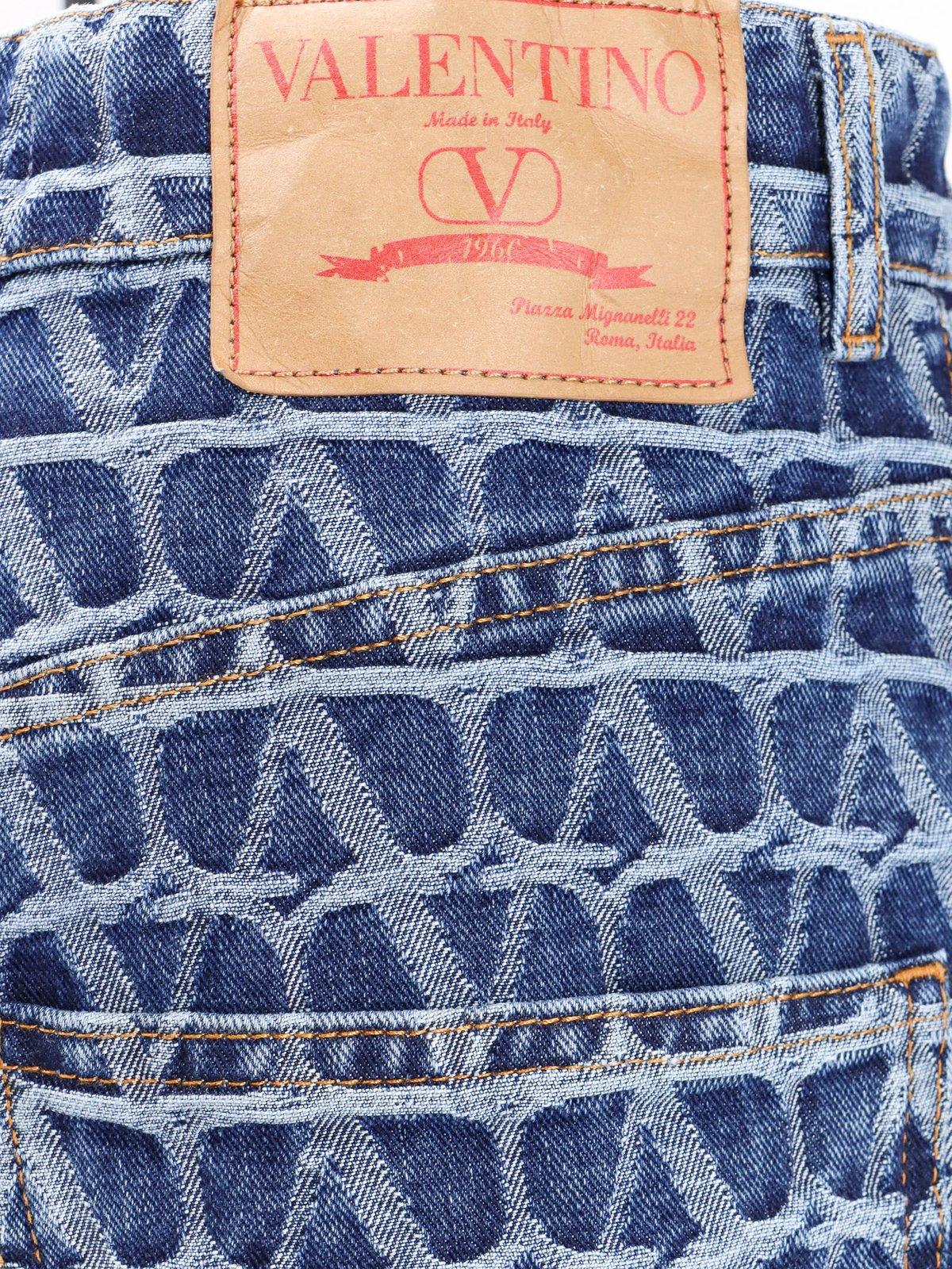 Shop Valentino Toile Iconographe Monogram Jeans