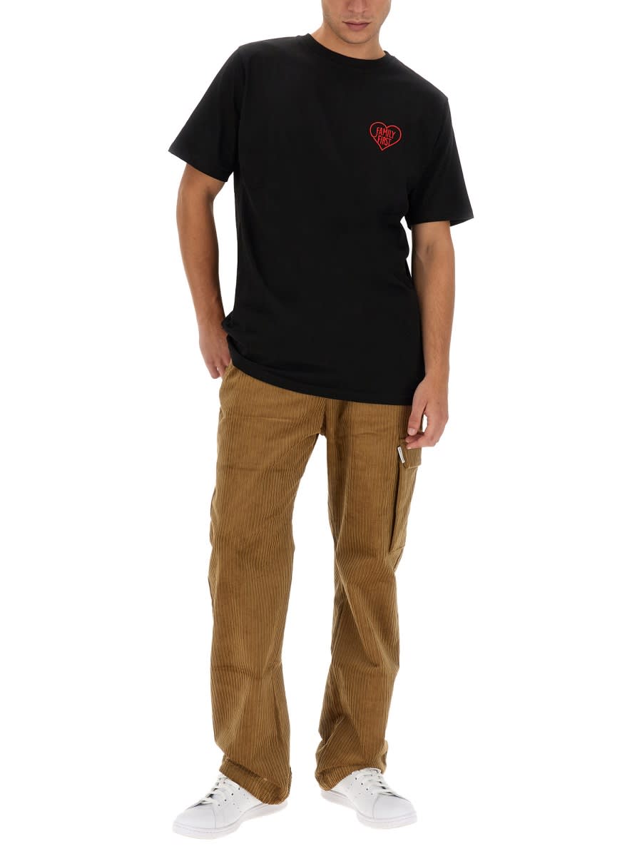 Shop Family First Milano T-shirt With Logo In Black