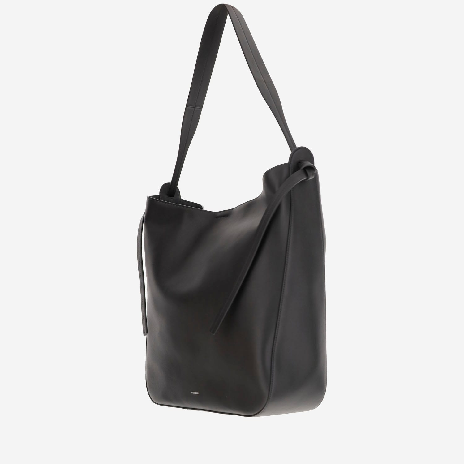 Jil Sander Borsa A Mano Knot Mini In Pelle Nera  Donna In Gray