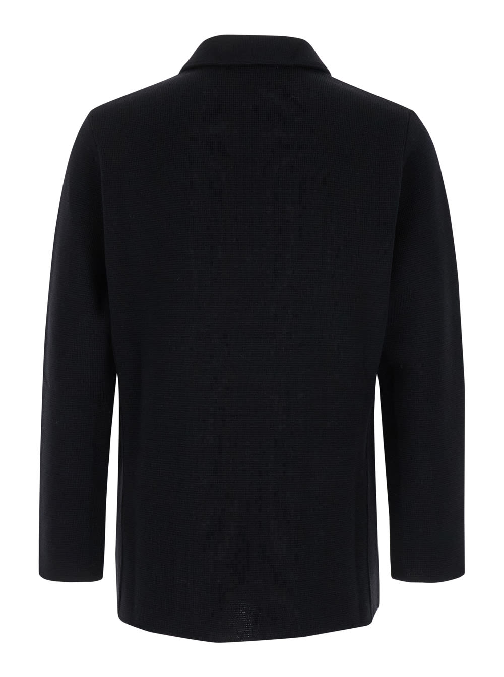 Shop Lardini Black Double-breasted Jacket With Peak Revers In Wool Man