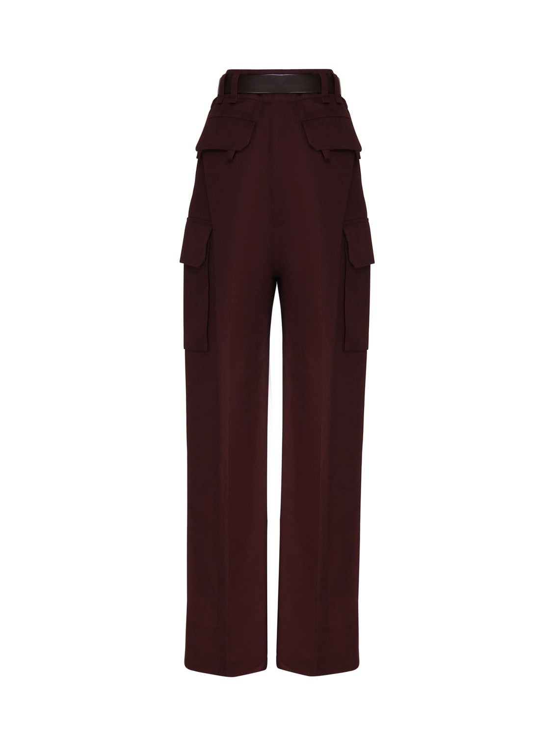 SAINT LAURENT COTTON CARGO TROUSERS WITH INTEGRATED BELT